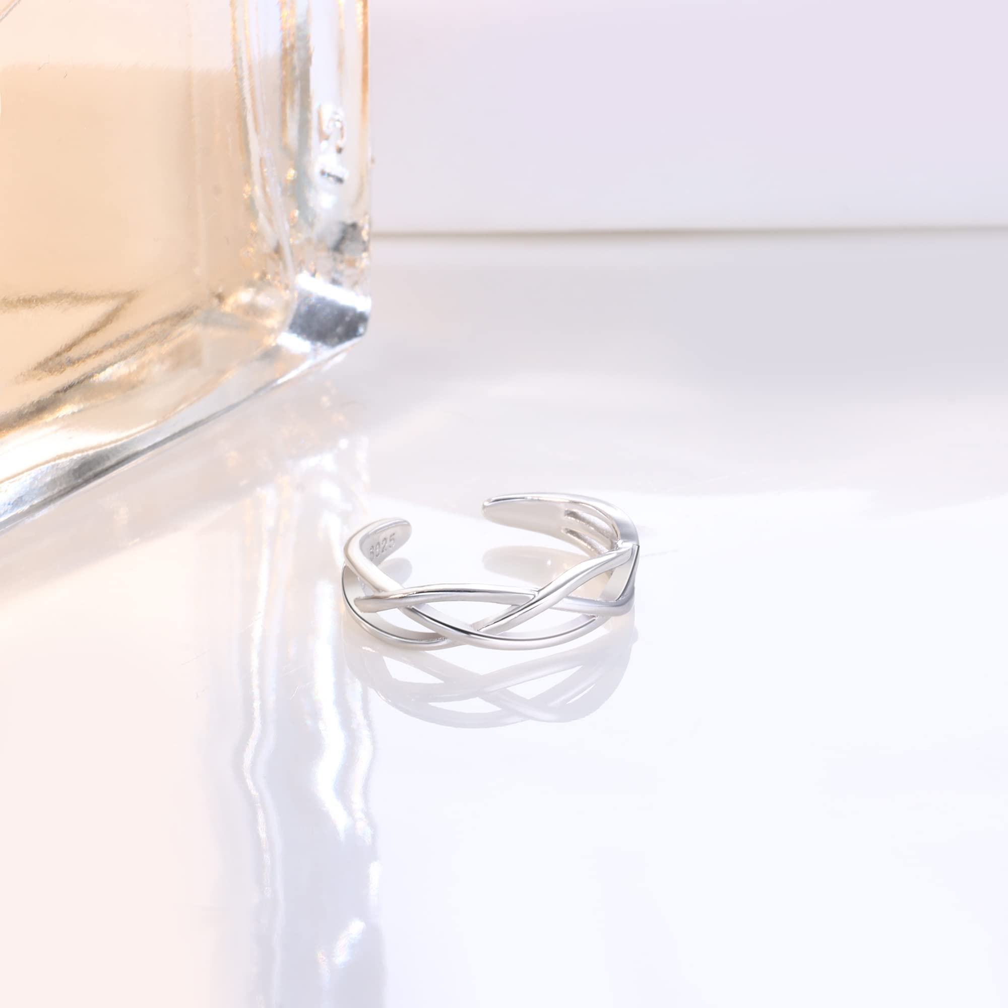 Anneaux d'Orteil en Argent Sterling 925 pour Femmes Anneau de Manchette Ouvert et Réglable Bague à Anneaux pour Hommes, femmes et Filles, en Turquoise avec Nœud Celtique, Hypoallergénique