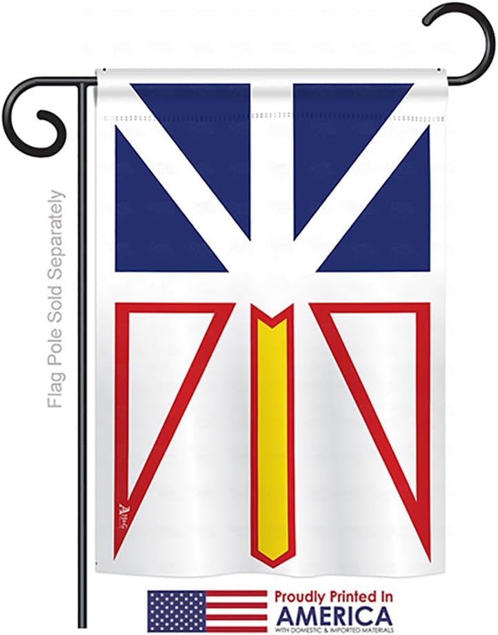 Newfoundland Garden House Flags Set Regional Canada Provinces Canadian Territories Region Country Particular Area Small Decorative Gift Yard Banner Made In USA 28 X 40