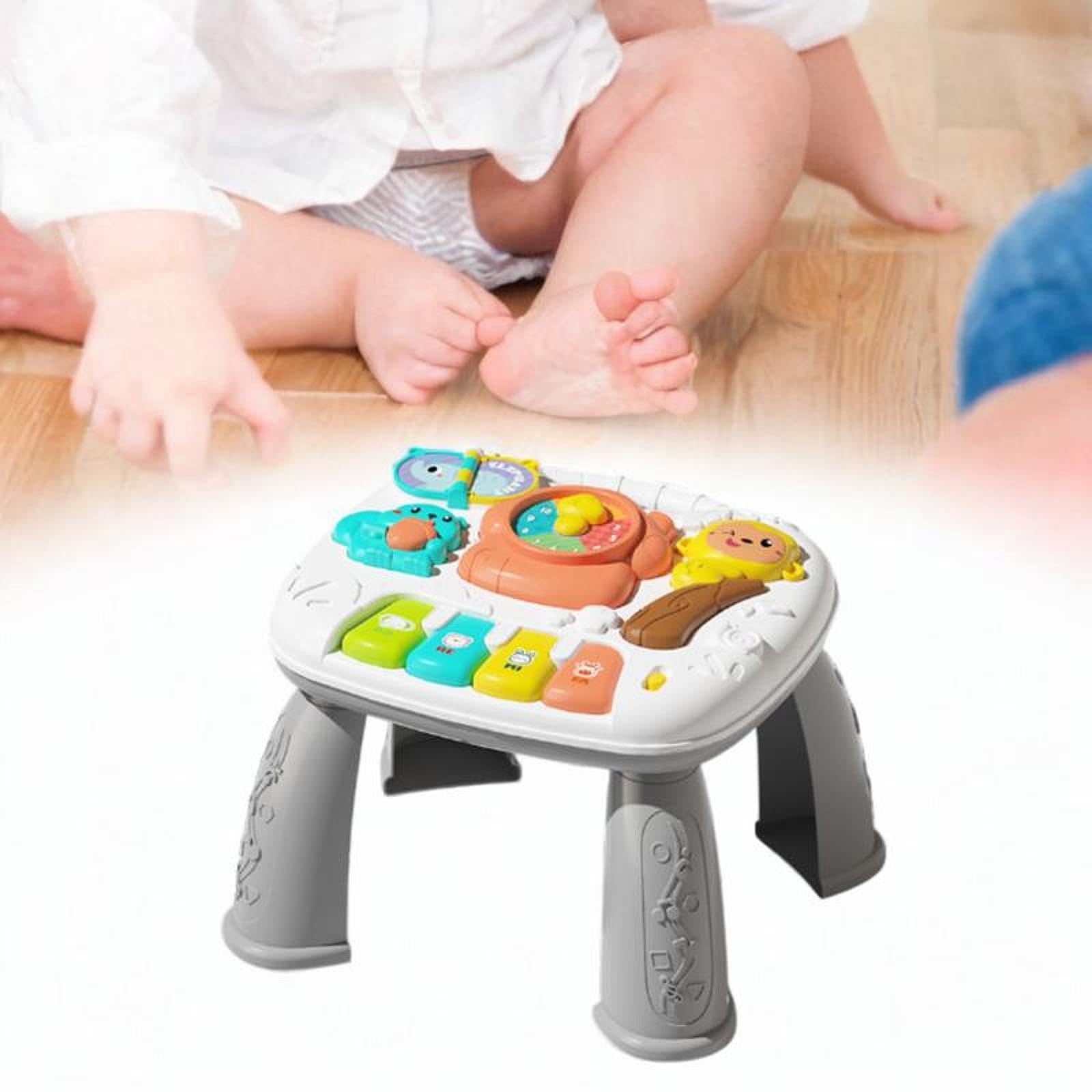 Mesa de Aprendizaje de Actividades para Bebés, Juguetes, Mesa de Aprendizaje Musical para Niñas de 3, 4, 5 Y 6 años, Color Gris, Gris