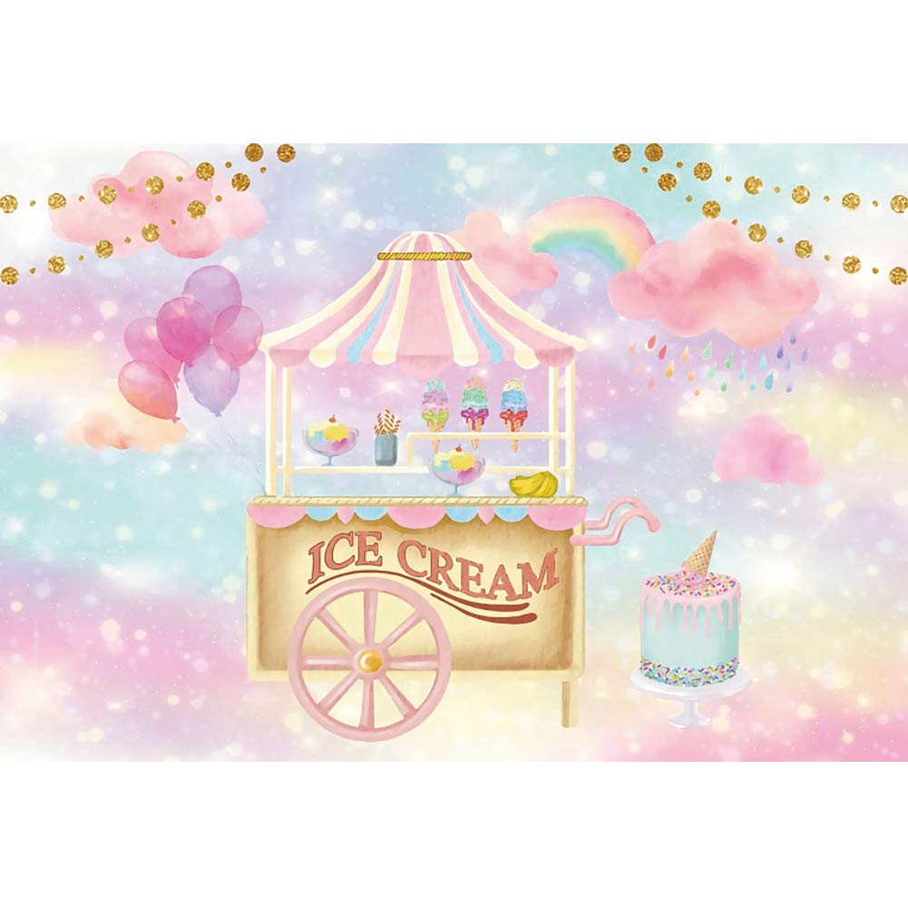 Buy OFILA Ice Cream Backdrop 9x6ft Polyester Girls Ice Cream Birthday