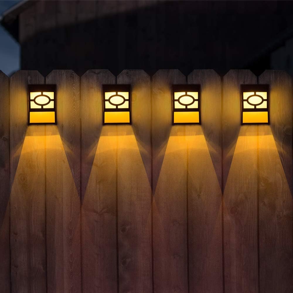 Timeflies Solar Deck Lights, 6 Packs Outdoor Wall Lights Garden Decorative Fence Post Lighting