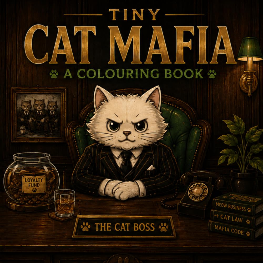 Tiny Cat Mafia Coloring Book for Adults and Teens: Cute Gangster Cats, Funny Crime Boss Kitties, Relaxing Coloring Pages and Whimsical Mafia Adventures (Cat Criminals)