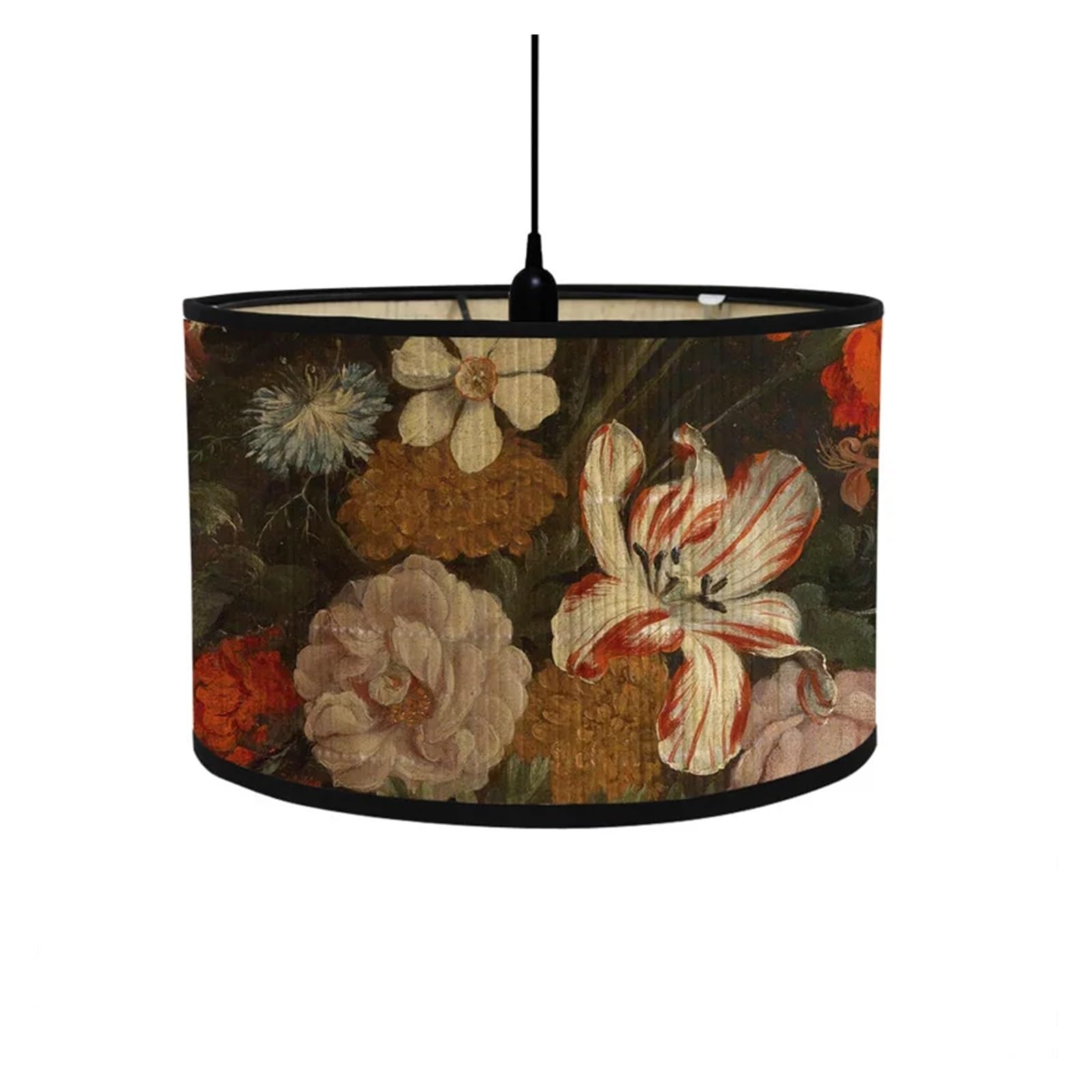 HKYBCF Lamp Shade Retro Floral Printed Lampshade for Pendant Lights Table Lamps for Bedroom(B-30x30x20cm)