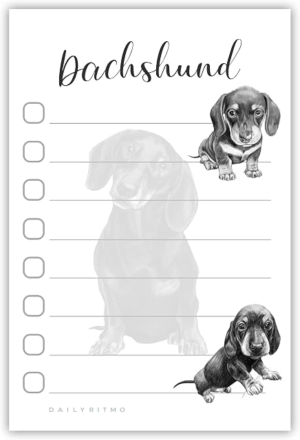 Dachshund Sticky Notepad to Do List | Weiner Dog Lover Gifts for Women | Office School Supply Sticky Notes 10 cmx15 cm 50 Pages