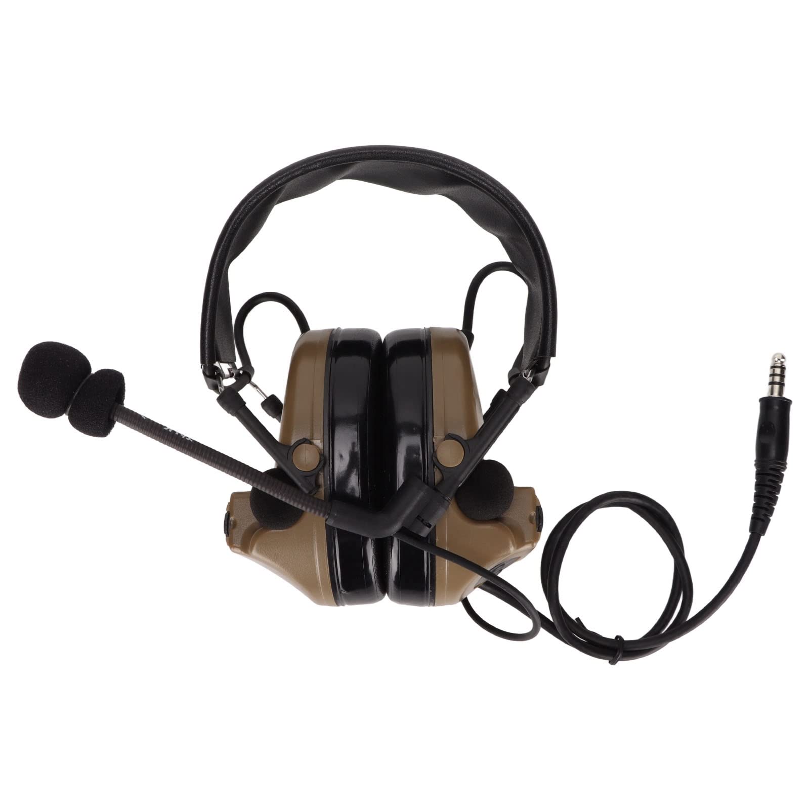 Auriculares Militares Tapón de 7,1 Mm Orejeras de Protección Auditiva con U94 PPT para Motorola GP88 GP-300 GP3688 DEP450 EP450, Orejeras de Silicona Reducción de Ruido Electrónico Activo(marrón)
