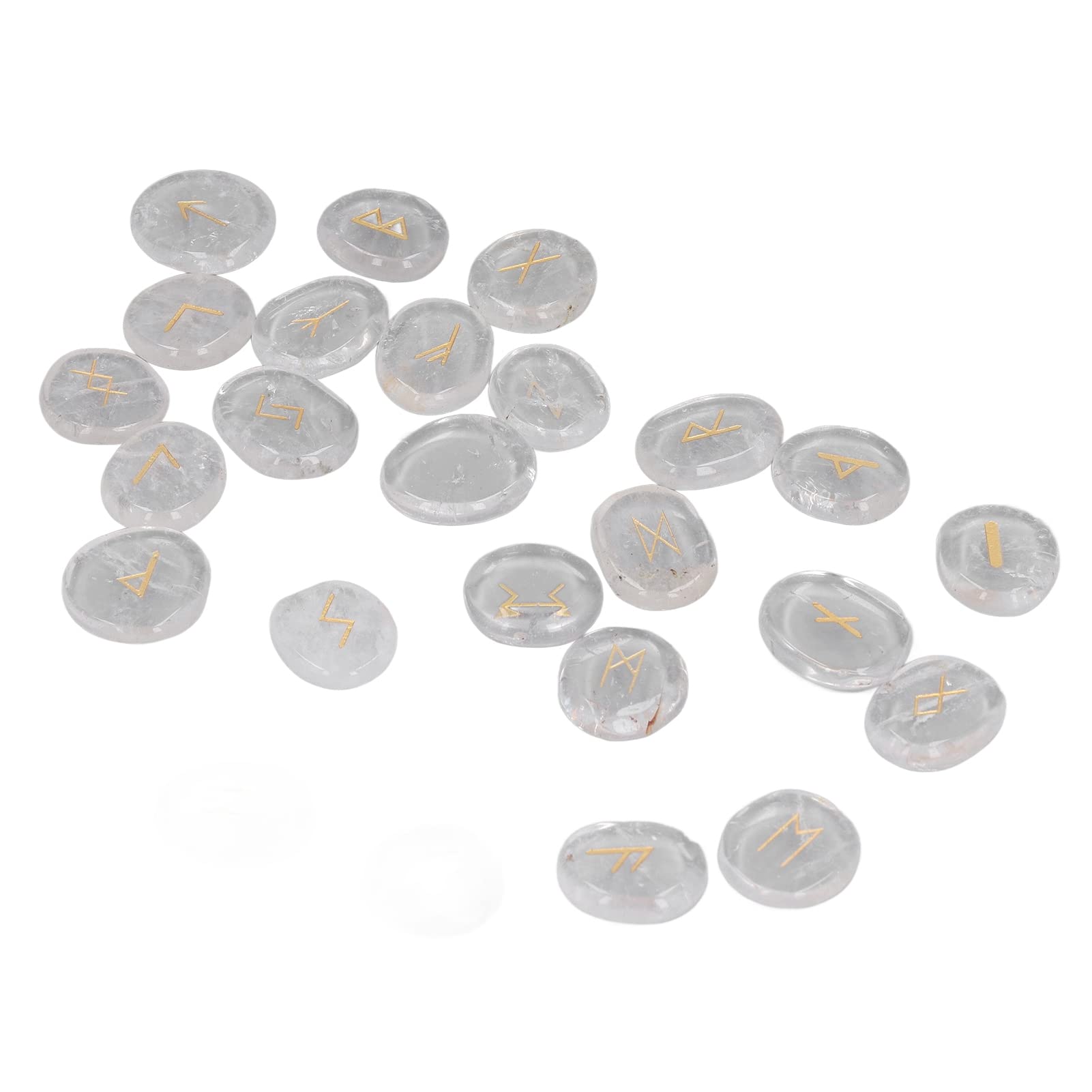 Conjunto de Piedras de Runa de Cristal de Energía Curativa, Piedra de Palma de Chakra para la Curación de Viajes Positivos, Altar de Brujería de Feng Shui con Decoración y Uso