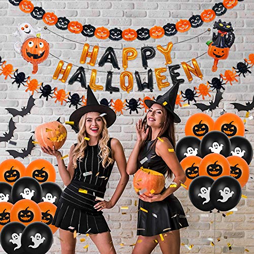 Bluelves-Halloween-Balloons-Bat-Halloween-Party-Decorations-Happy-Halloween-foil-balloon-letter-Pumpkin-Spider-Banner-3m-Halloween-Kids-Trick-Or-Treat-Scary-Party-Fun-Decor