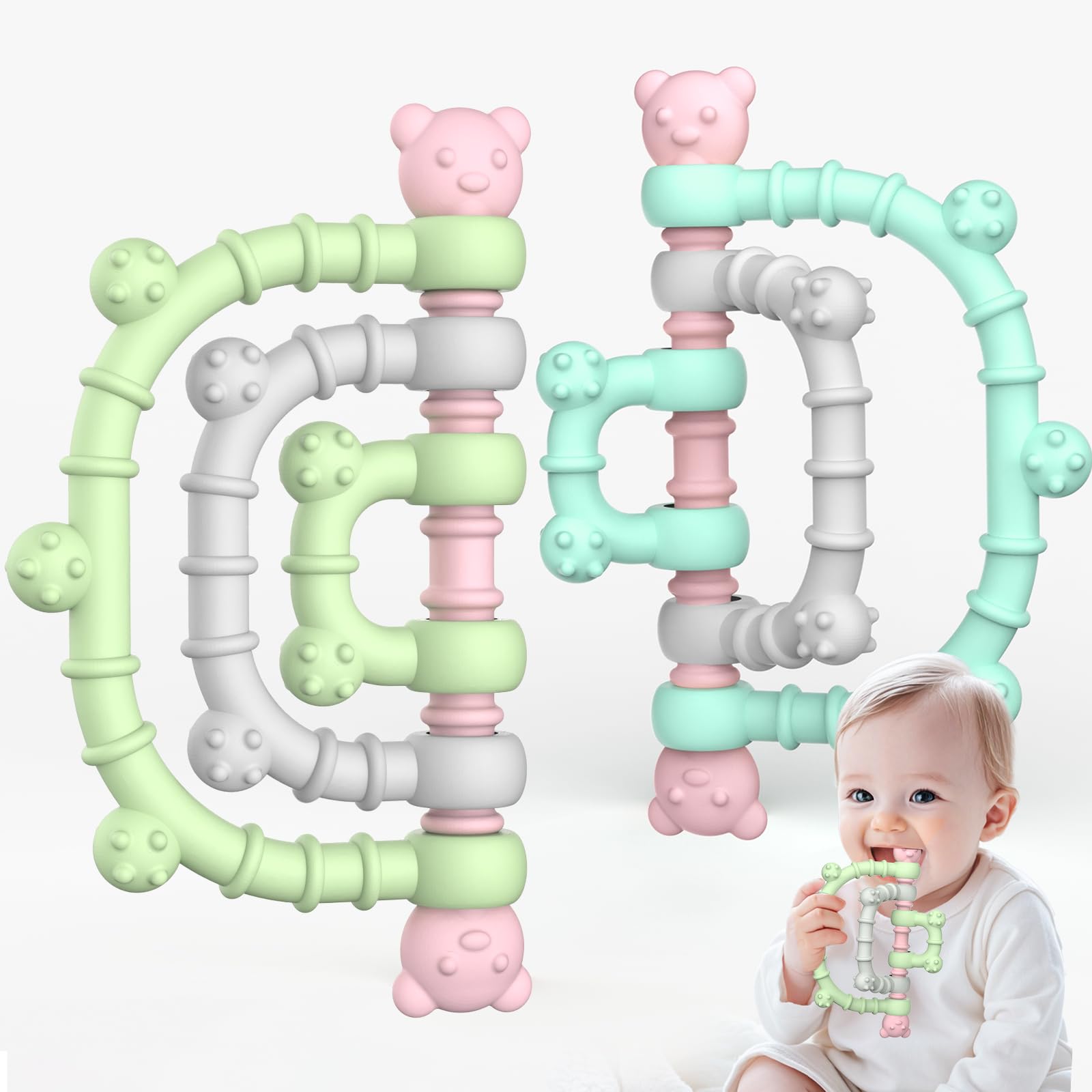 Bijtspeeltjes voor baby's van 0-6 maanden, 2 stuks: een gamecontroller