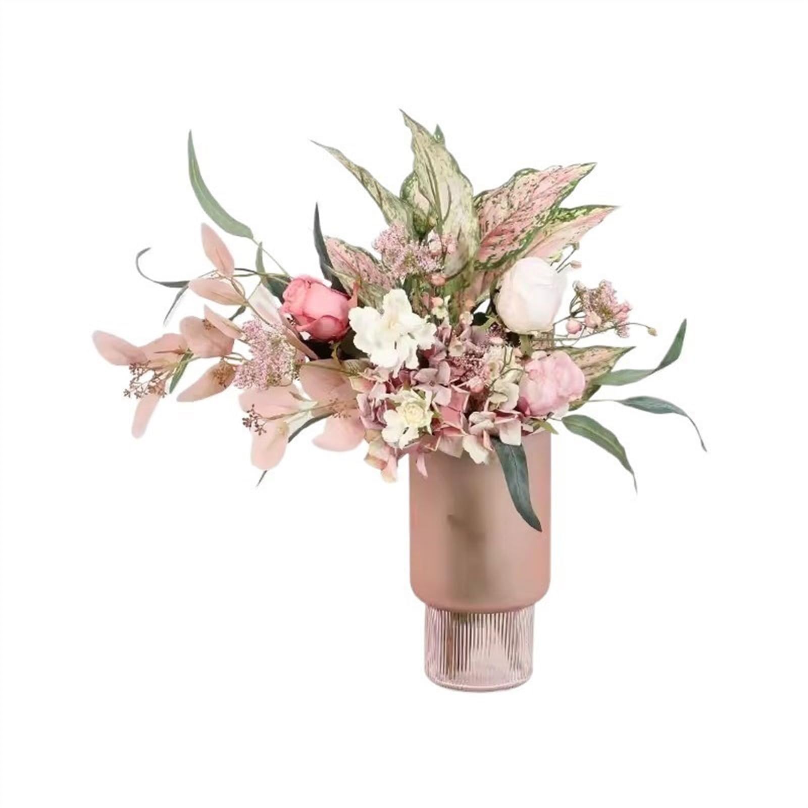 Z4T8M2K6G5 Artificial floral arrangement Pink Hydrangea Rose Bouquet Set Table Centerpieces Photography Hand Fake Flower Props