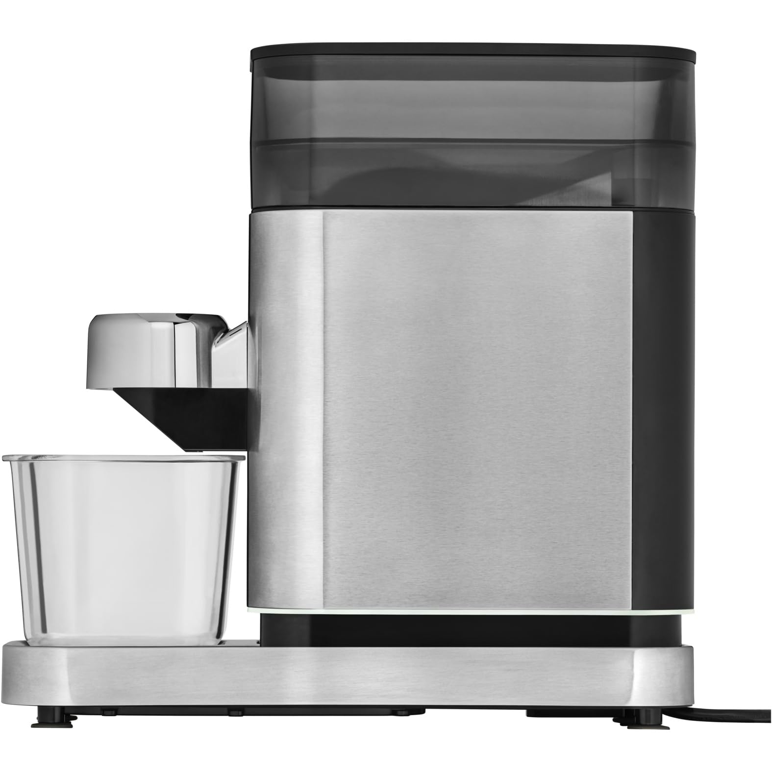 WMF Lumero elektryczny młynek do espresso 150 W, przyciski dotykowe LED, 40 stopni mielenia, pojemnik na kawę, stal nierdzewna Cromargan matowa