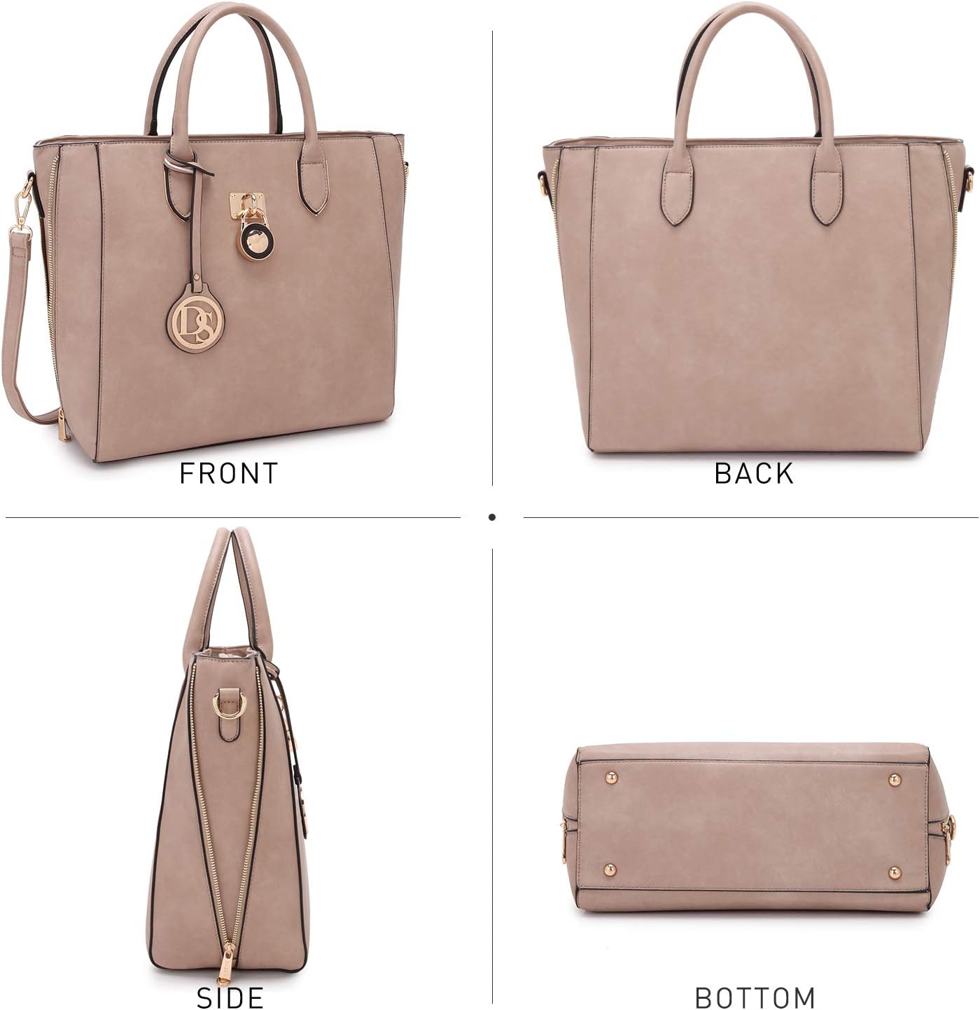 Dasein Women Handbags Purses Large Tote Shoulder Bag Top Handle Satchel Bag for Work Camel