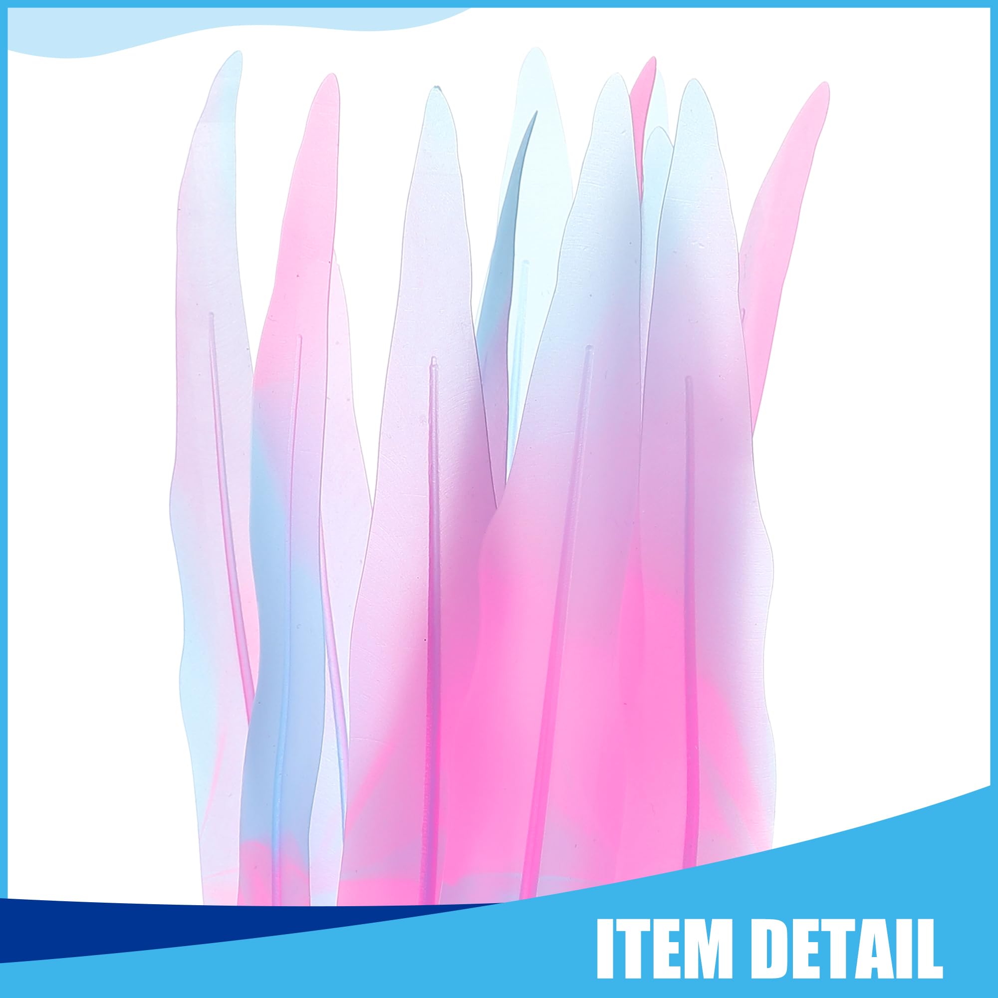 CAPASTEC Soft Silicone Glowing Seaweed, Fluorescence Aquatic Artificial Kelp for Aquarium (Pink) - Image 4