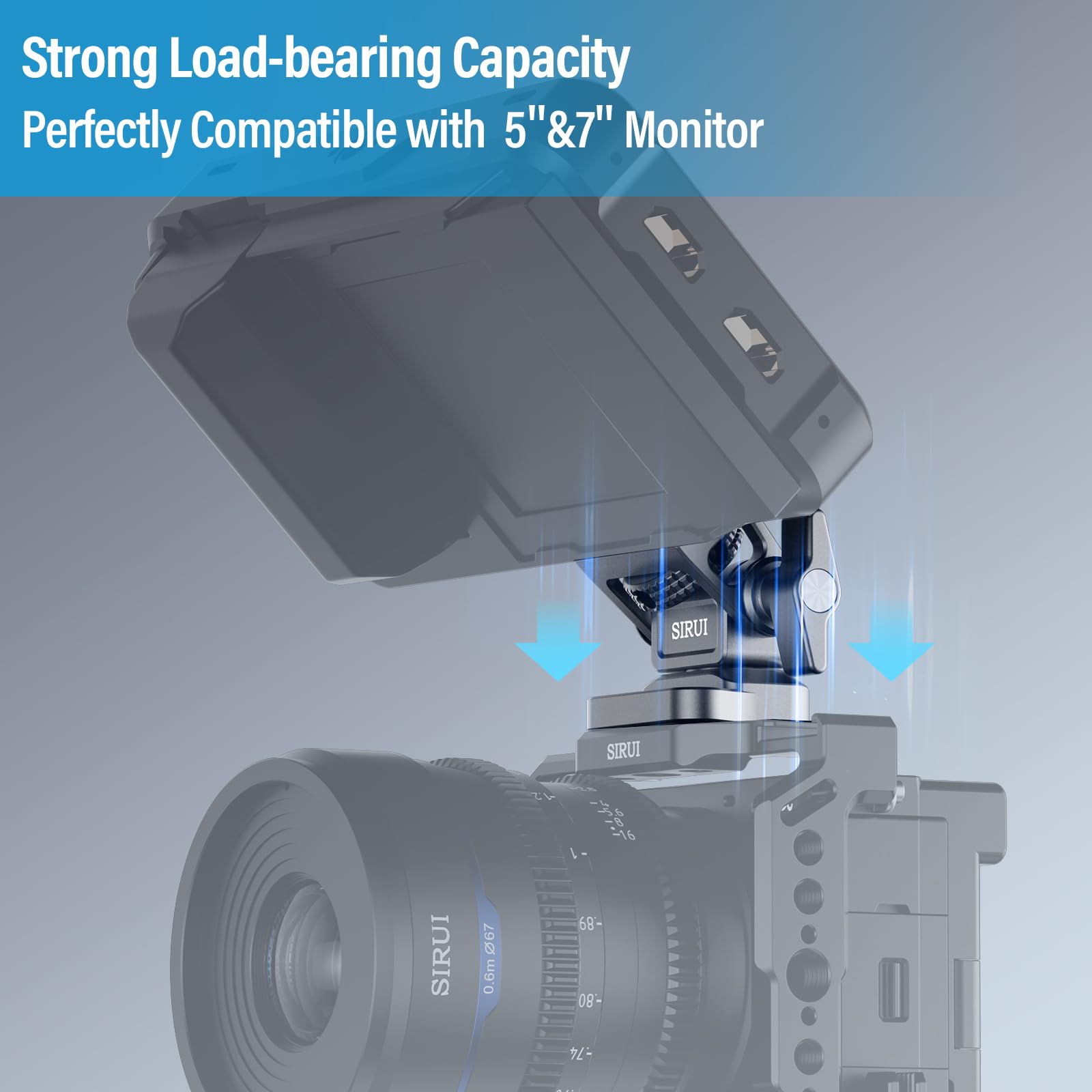 SIRUI Field Monitor Bracket with Dual 1/4" Screws Mount - Image 4