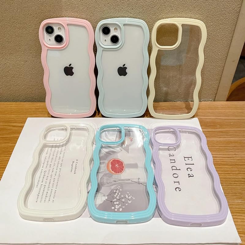 Image of ZR021 for iPhone 17 Pro Max Back Case Cover | Wavy Border Transparent | Slim Fit | Camera Protection | Shockproof TPU Case - Purple