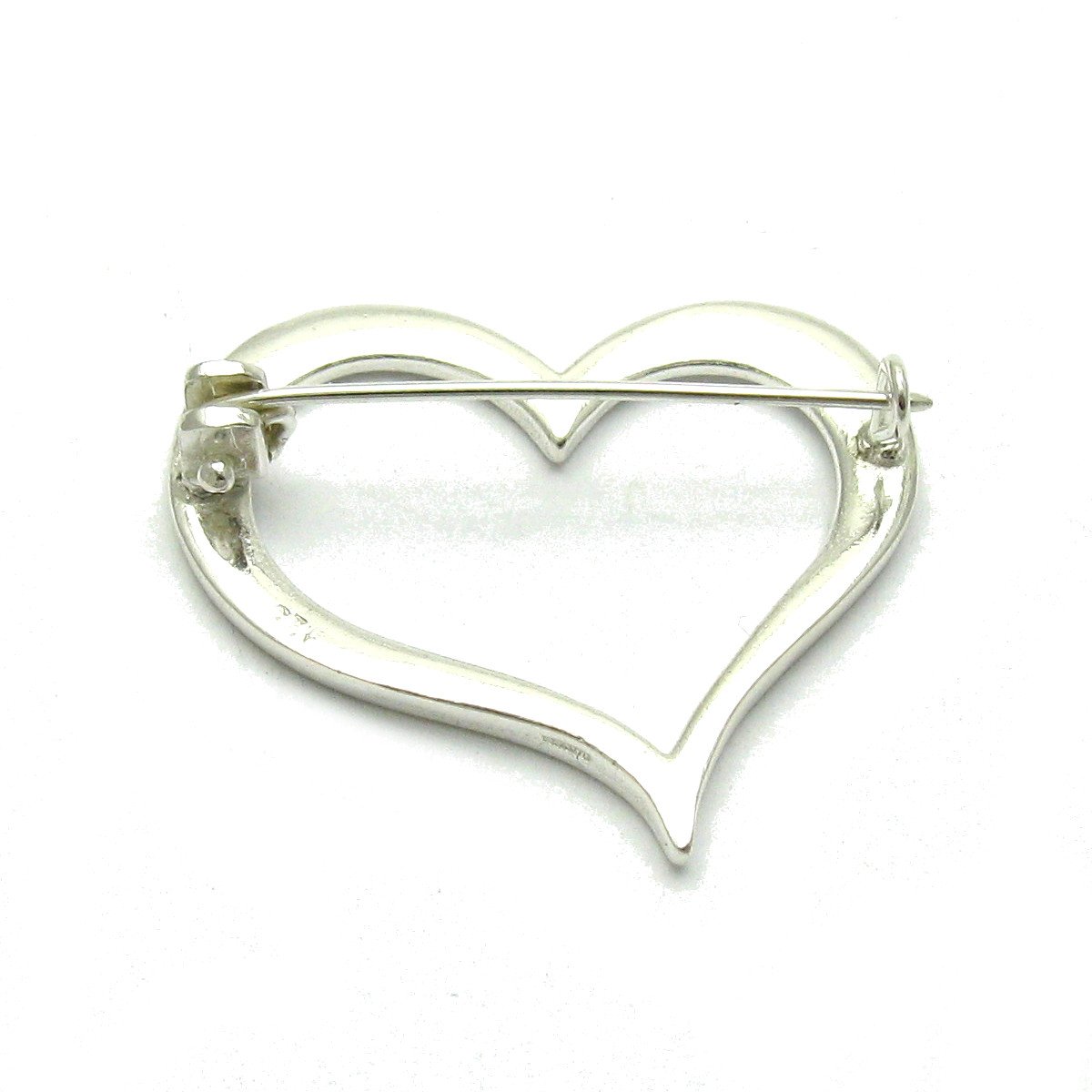 Sterling Silber Brosche Herz massiv 925 Empress
