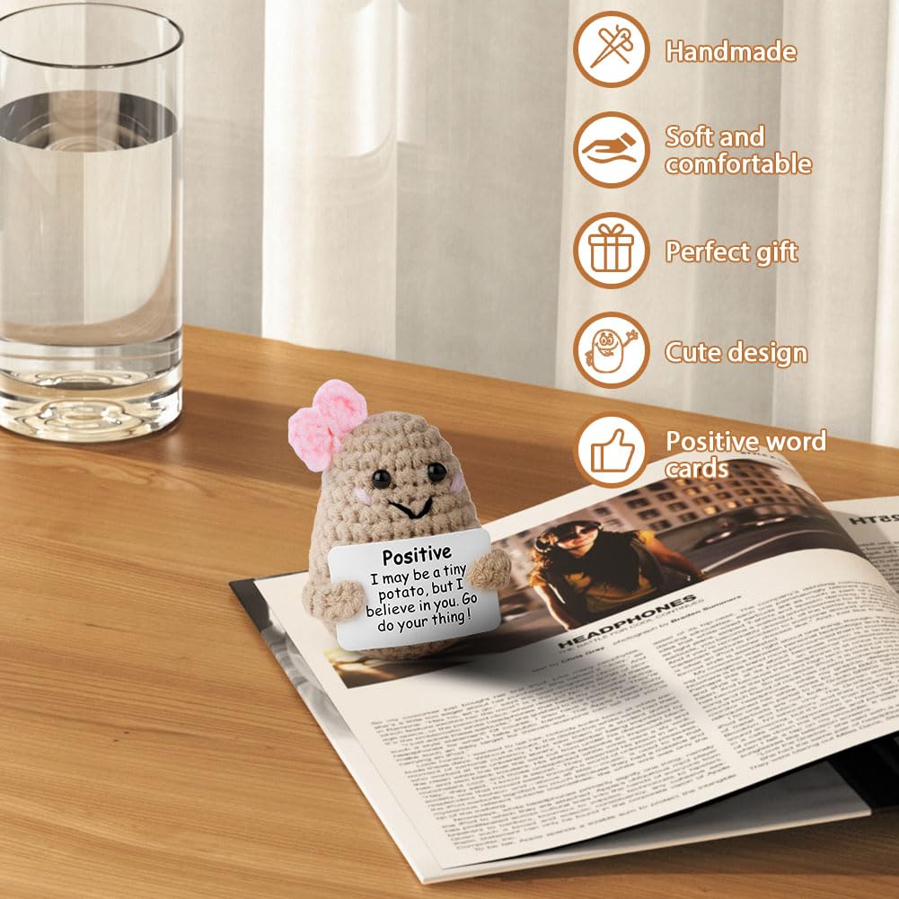 Aolso Mini Giocattoli di Patate,Bambola di Patate Divertente, Miss Bambola di Lana di Patate, Maglieria Potato, Ufficio Decorazione, Peluche Bambola per Regali di Compleanno