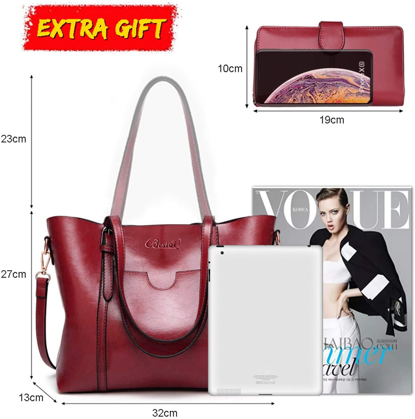 BestoU Torebka damska Shopper torba na ramię niebieska torba na ramię damska portfel torba do przenoszenia duża damska torebka Tote