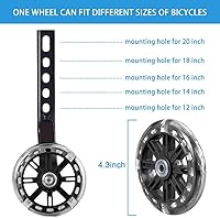 Vista 1 de Ruedas de entrenamiento para bicicleta, con extensores de eje, compatibles con bicicletas de 12/14/16/18/20 pulgadas, rueda de silencio flash, 1 par