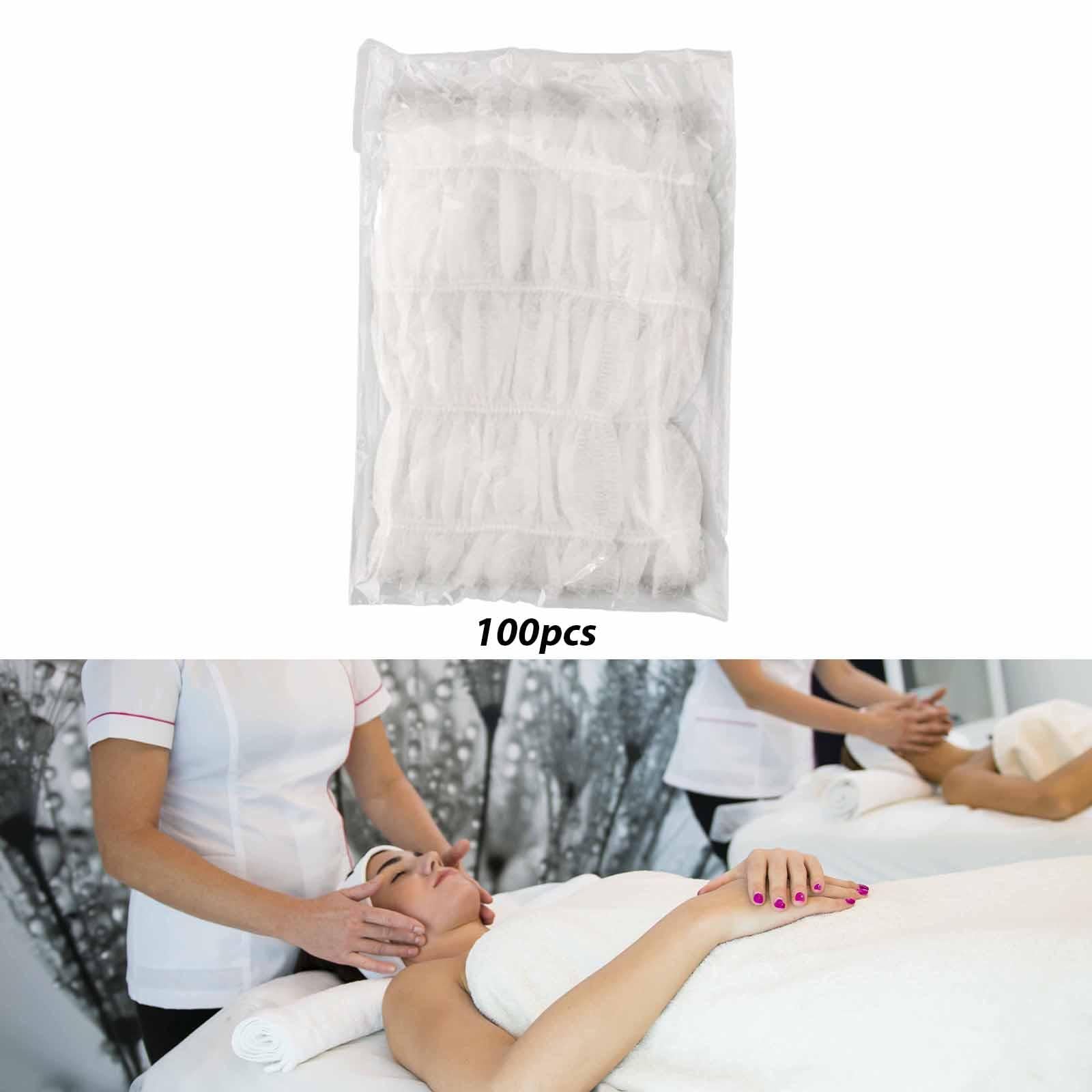 Oshhni 100 fasce per capelli SPA per il viso, fasce per capelli SPA per il trucco, elastiche multiuso per, per per saloni di bellezza, Bianco