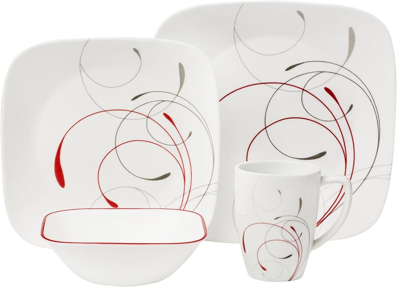 Corelle Square 16Piece Dinnerware Set, Splendor, Service
