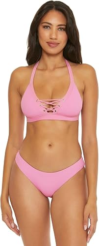 BECCA by Rebecca Virtue Modern Edge - Women's Halter Bikini Top, Adjustable, Tie