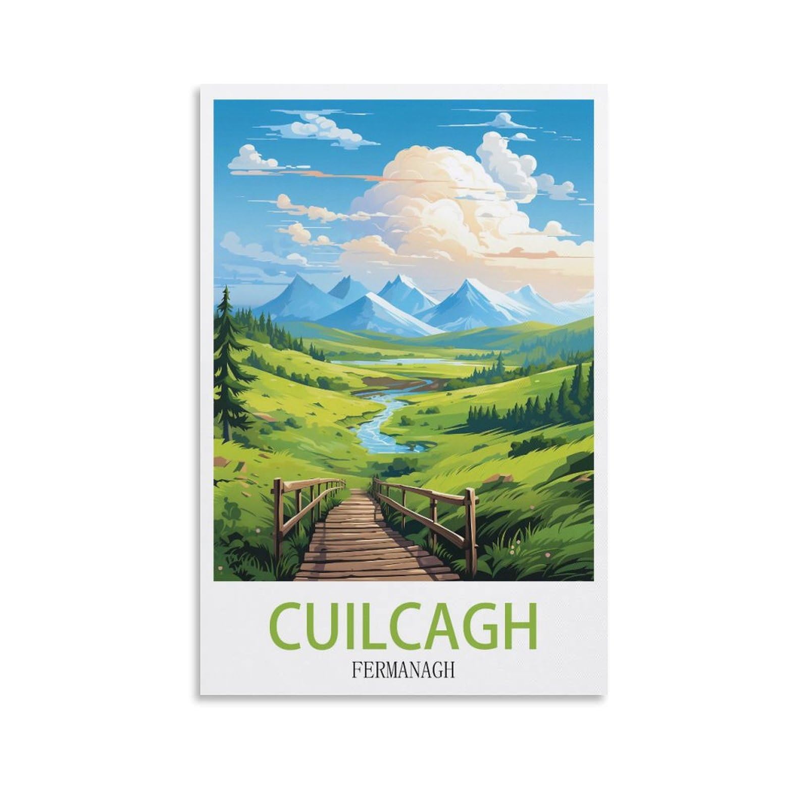 EZMLFA Paint by Numbers for Adult Girls，Cuilcagh FermanaghPoster Mountain Easy Paint by Numbers for Beginner Craft for Home Wall Decor Drawing 40x50CM