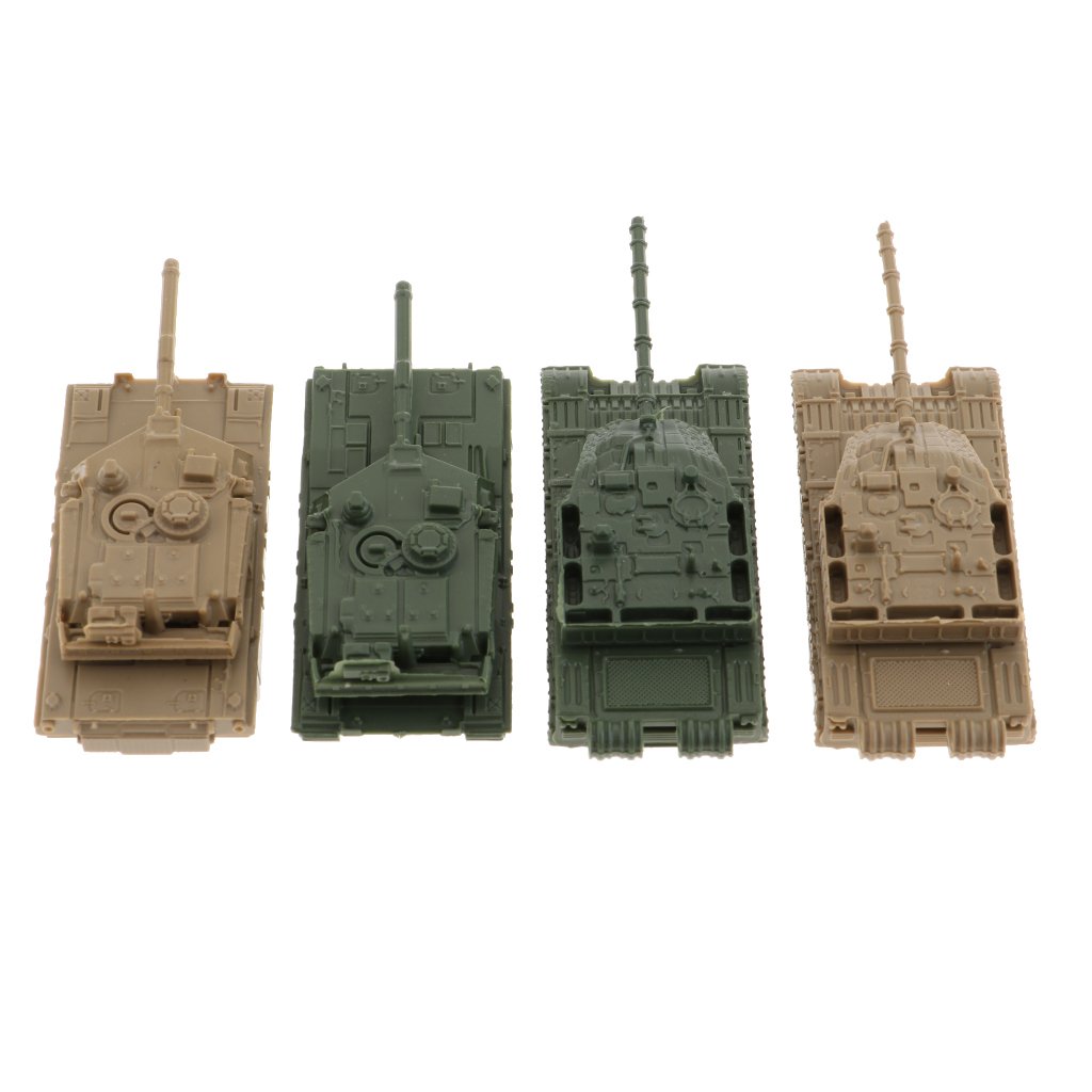 16 Piezas Modelo de Tanque Moderno Tanque Miniatura Tanque Militar Vehículo Militar de Plástico Pintado con Torreta 360 Grados Y Deslizamiento