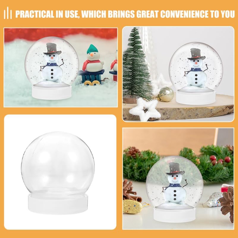 36 Pcs DIY Snow Globe Kit, Clear Plastic Water Globes for Bulk Cap Crafts Valentine Winter Holiday, Empty Decoration Christmas Home Party Supplies Kids, Adults - Image 9