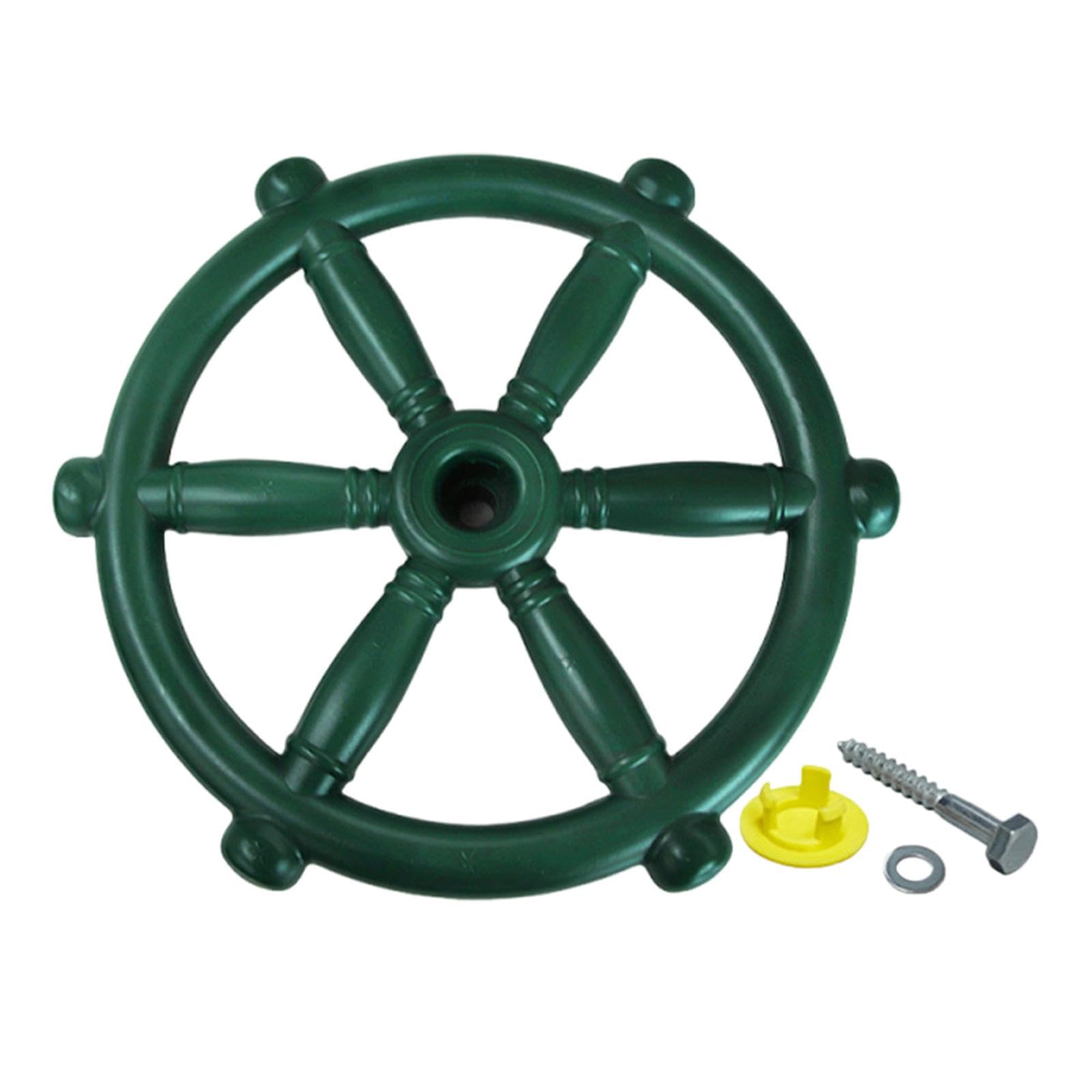 MERIGLARE Roue de Gouvernail de Bateau Pirate, Jouet pour Enfants, Accessoire Exclusif pour Salle de Jeux, Structure Robuste Adaptée Aux Jeux D'extérieur, M, Vert