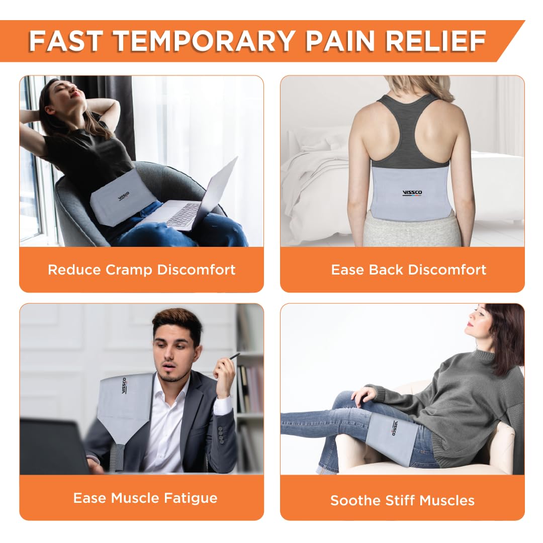 Vissco Heating Belt (Ortho) - Grey Electric Heat Therapy Belt for Pain Relief Muscle Soreness Joint Stiffness & Cramps Orthopedic Heat Pad for Back & Abdomen — Amazon image 4