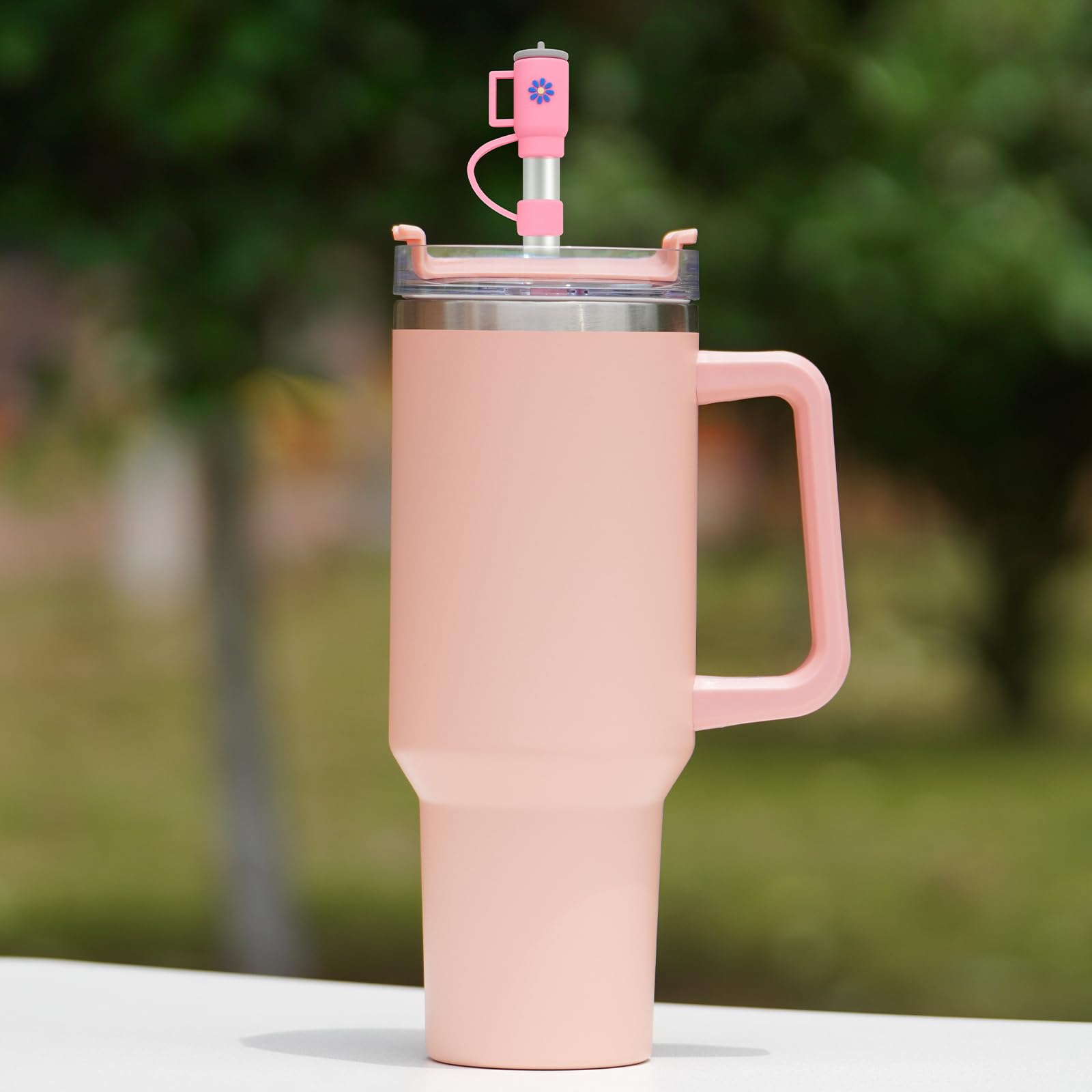 7 Weihnachts-Silikon-Strohhalm-Abdeckungen Für Stanley-Becher – 10 Mm Durchmesser, Staubdicht, Festliches Design