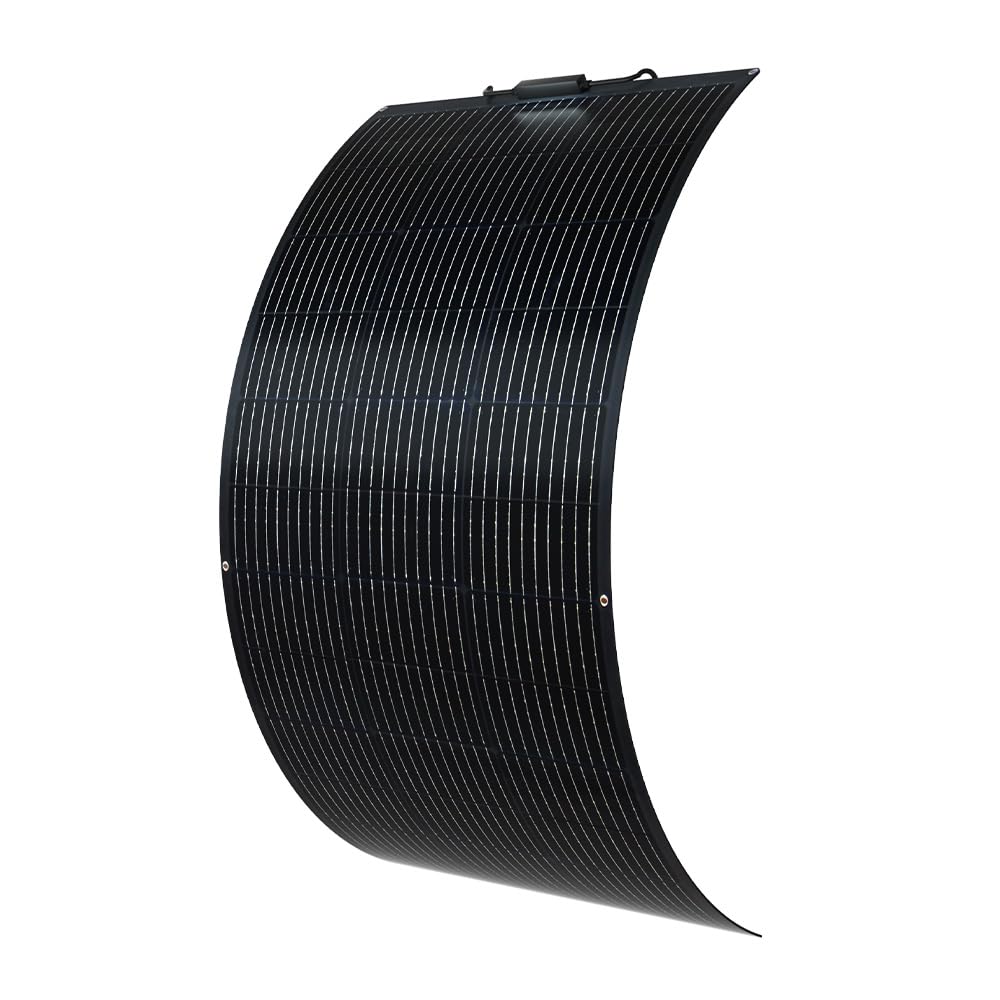 120W 12V Solarpanel Flexibel, Monokristallines Flexible Solarmodule Solarpanel Schmal Lang, für Wohnmobil Auto Boot Wohnwagen Balkon 12V Batterien, Pv Module Flexibel Schwarz