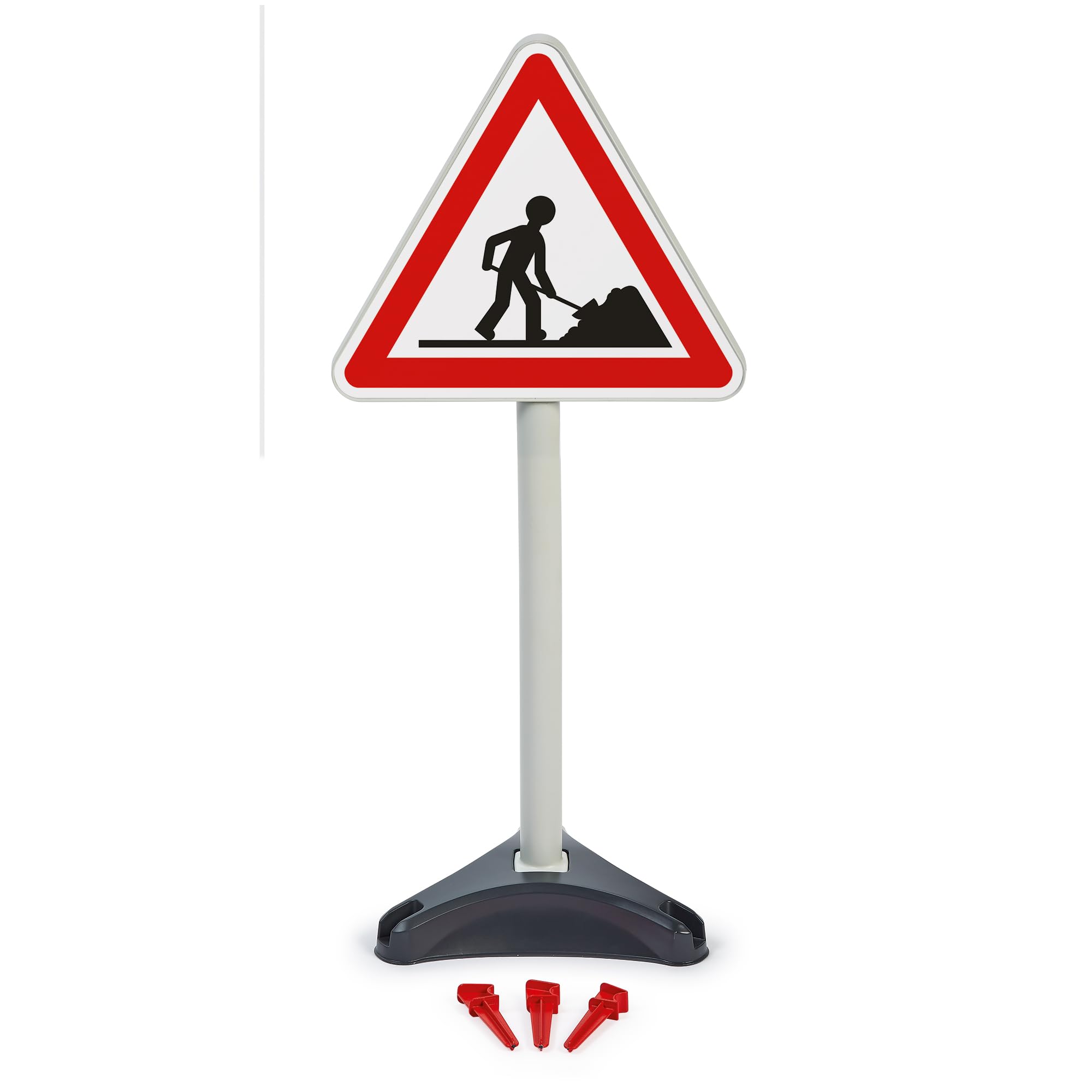 Ecoiffier - Jeu Enfant de 3 Panneaux de Signalisation 65 Cm - Thème Travaux Fixation Sol Inclus - Jeu d'imitation - Dès 18 Mois - Jouet pour Enfant - 476 - Garantie France Origine