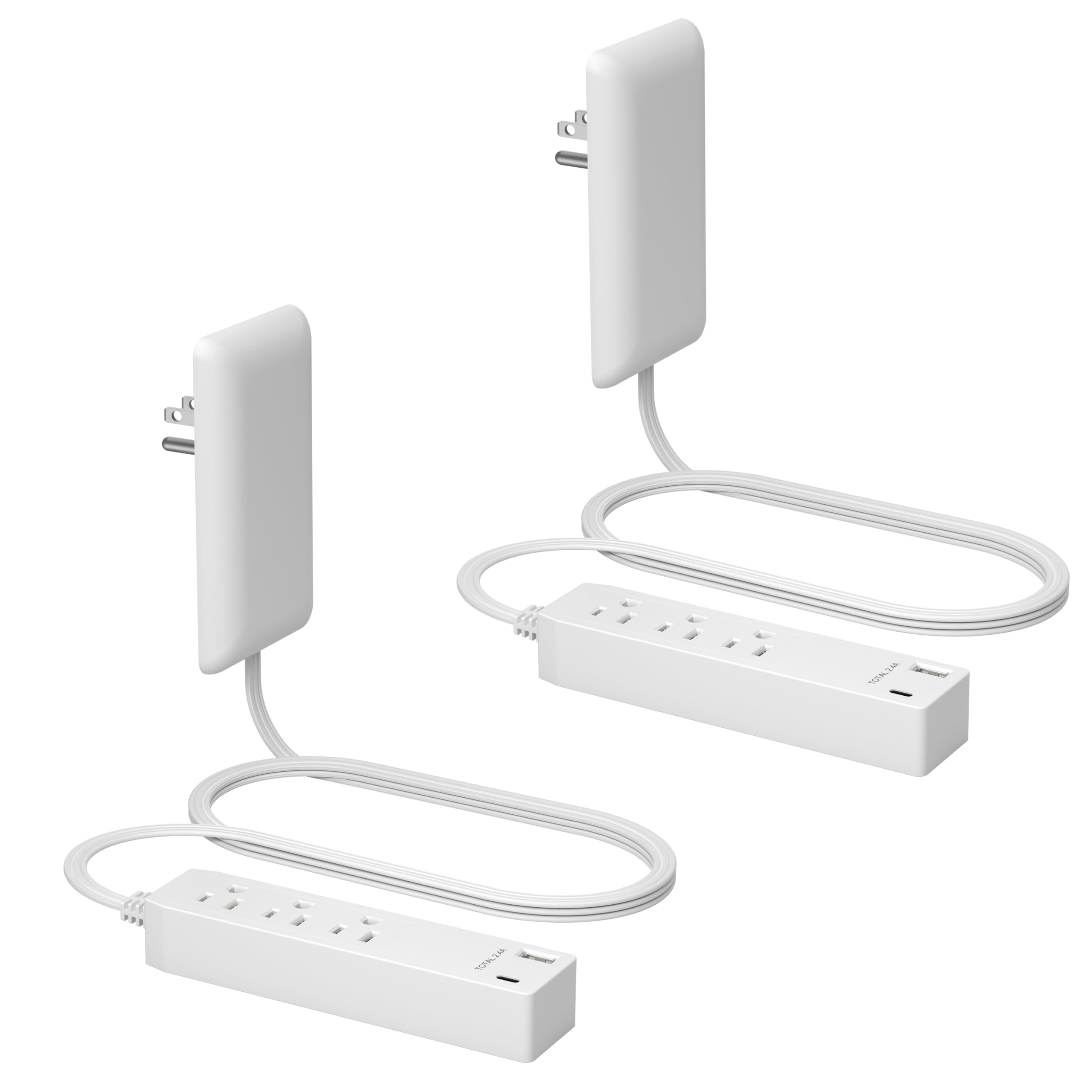LIDER Outlet Extender with 3 Receptacles, 12W USB Type-A, and USB Type-C, USB Port, Ultra-Thin Wall Plate Plug with Cord Extender, 3-Outlet Power