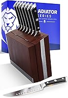 Dalstrong Gladiator Series Elite 8-Piece Steak Knife Set - Forged High-Carbon German Steel, Razor-Sharp, Black G10 Handles, NSF Certified Folding Block