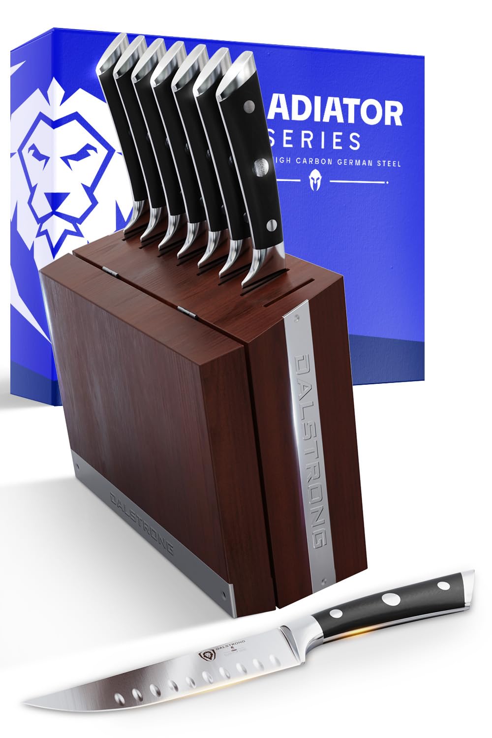 Dalstrong Steak Knife Set - 8 Piece - 5 inch Straight Edge Blade - Gladiator Series Elite -