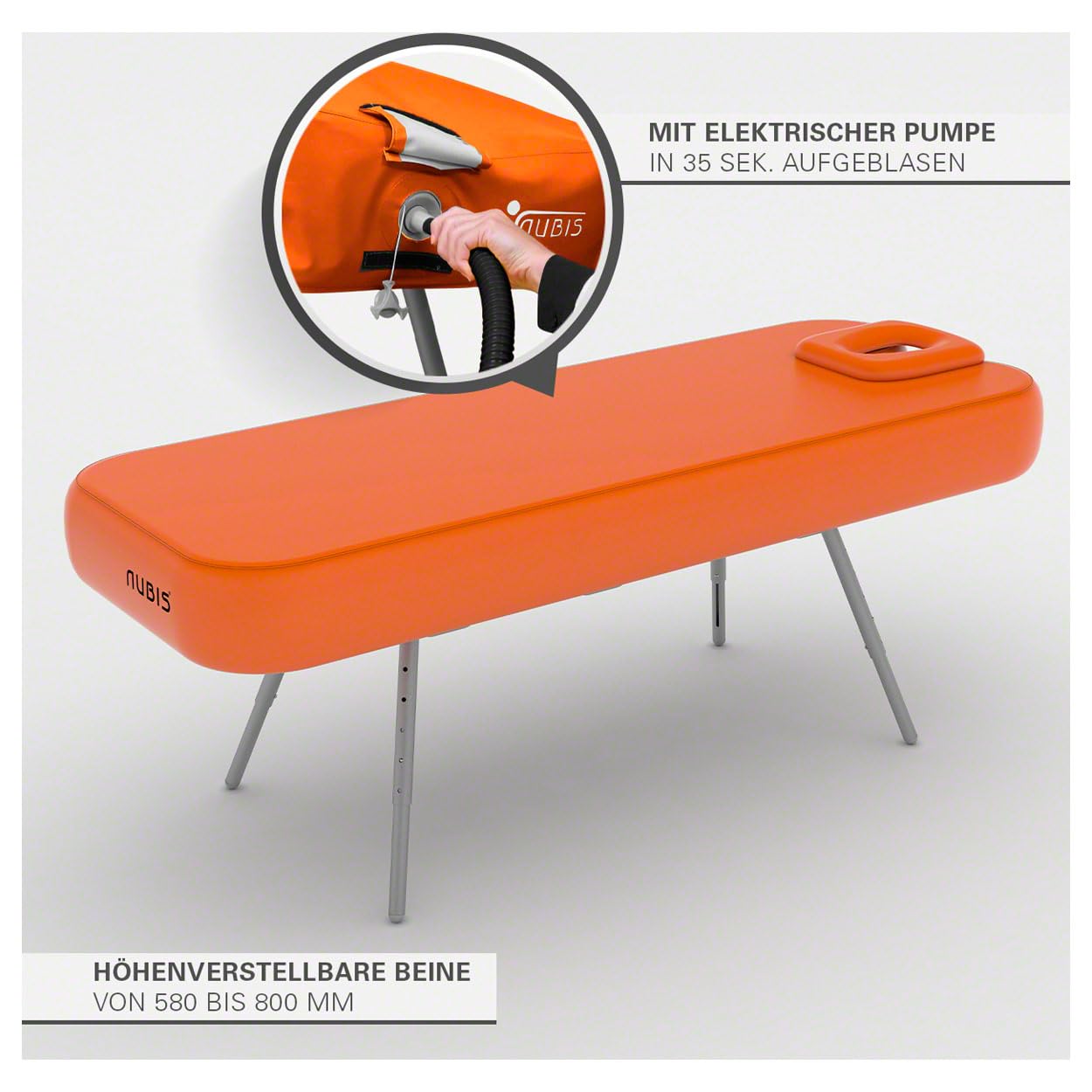Sport-Tec NUBIS Aufblasbare Massageliege Pro 2.0, inkl. Pumpe und Koffer