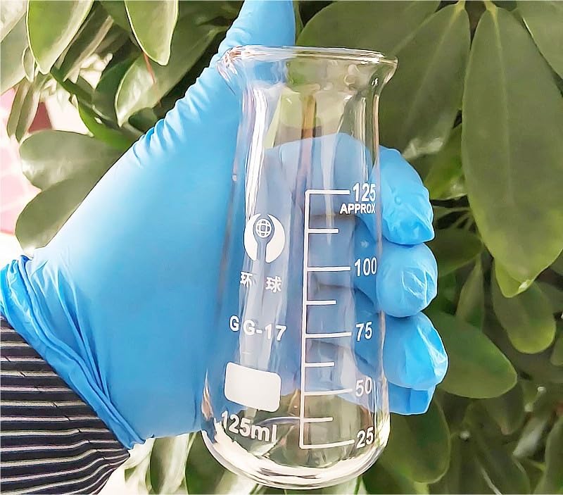 Erlenmeyerkolben aus Dickem Glas Graduierter Konischer Messkolben Labor Glasware für Chemie und Wissenschaft 125–500ml(125ml)