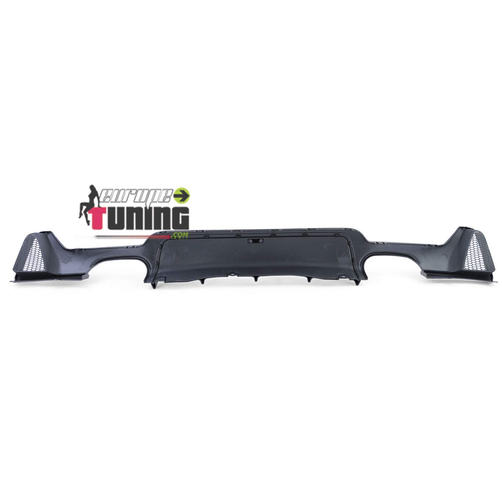 DIFFUSEUR Sport Noir Brillant pour 4 Sorties ECHAPPEMENT Compatible BMW Serie 4 Coupe F32 F36 Pack M (05396)