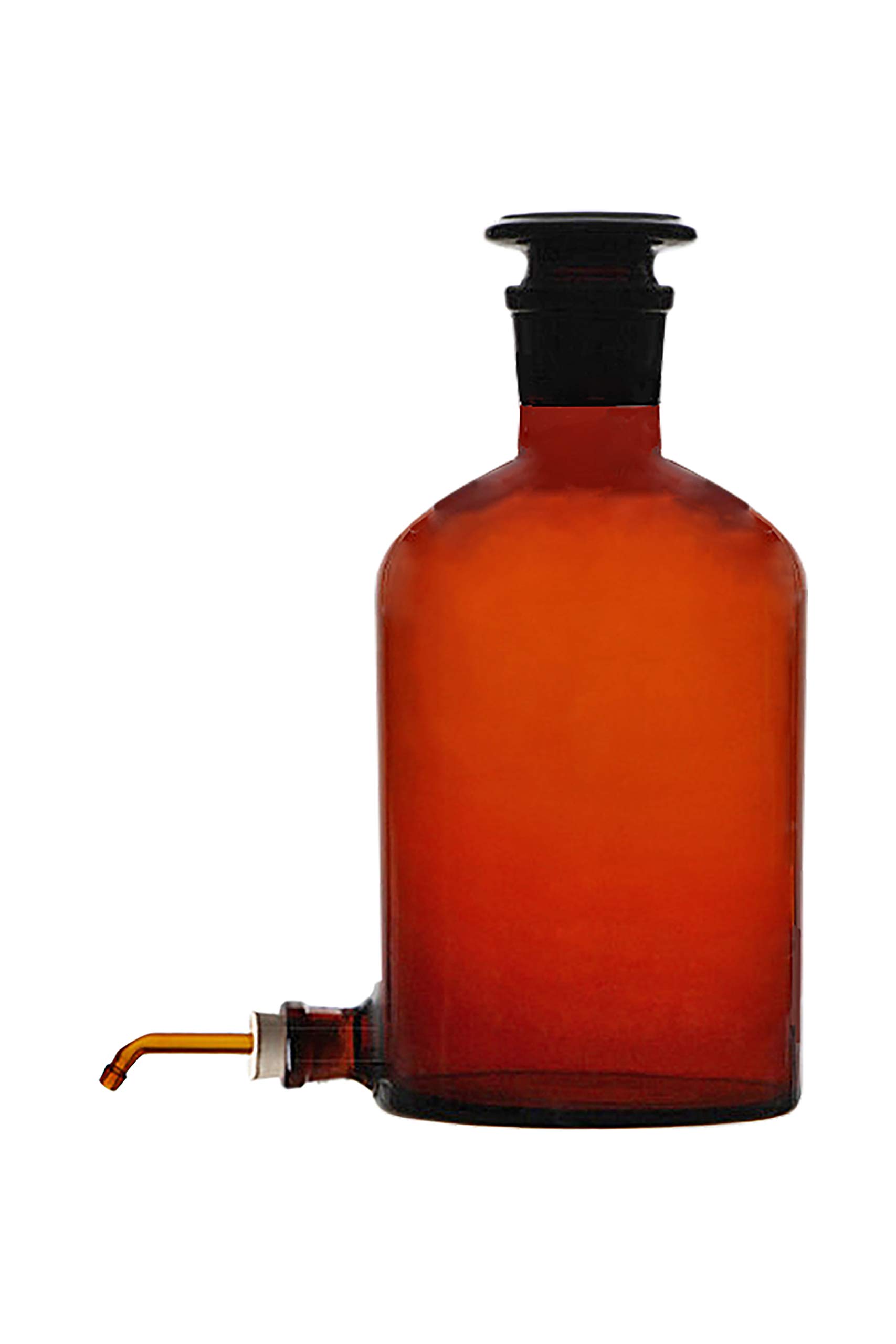 2500 ml Braunglas-Absaugflasche mit Auslass for Schläuche – Borosilikatglas 3.3, Bodenstopfen,(84.5Ounces)