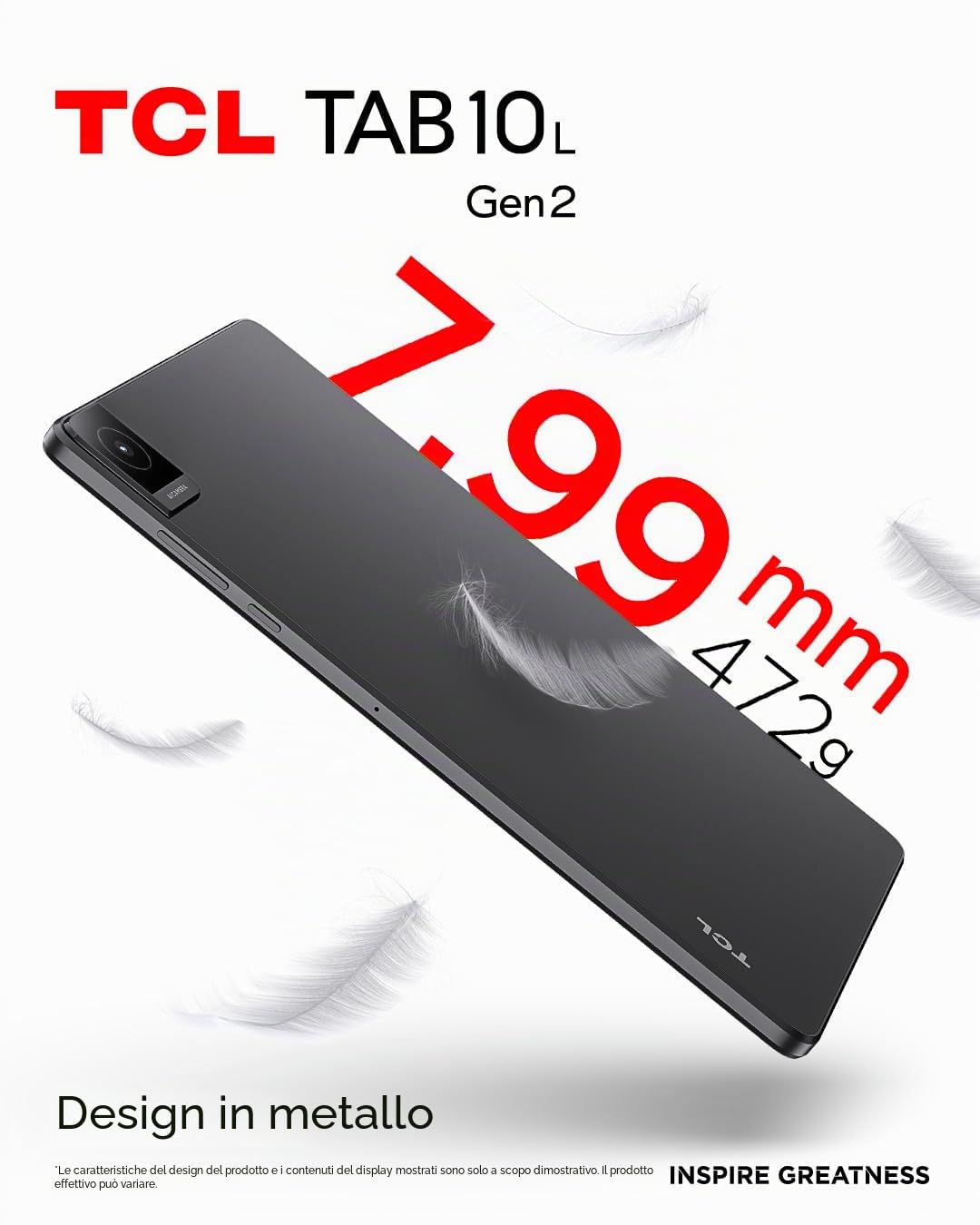 TCL 10L Generazione 2 WiFi, Tablet da 10,1" HD, Quad-Core, 3 GB di RAM, memoria da 32 GB espandibile fino a 1 TB con MicroSD, 6000 mAh di batteria, Custodia trasparente, Android 13, grigio | WiFi, Quad-Core, Espandibile fino a 1TB con MicroSD, Batteria 60