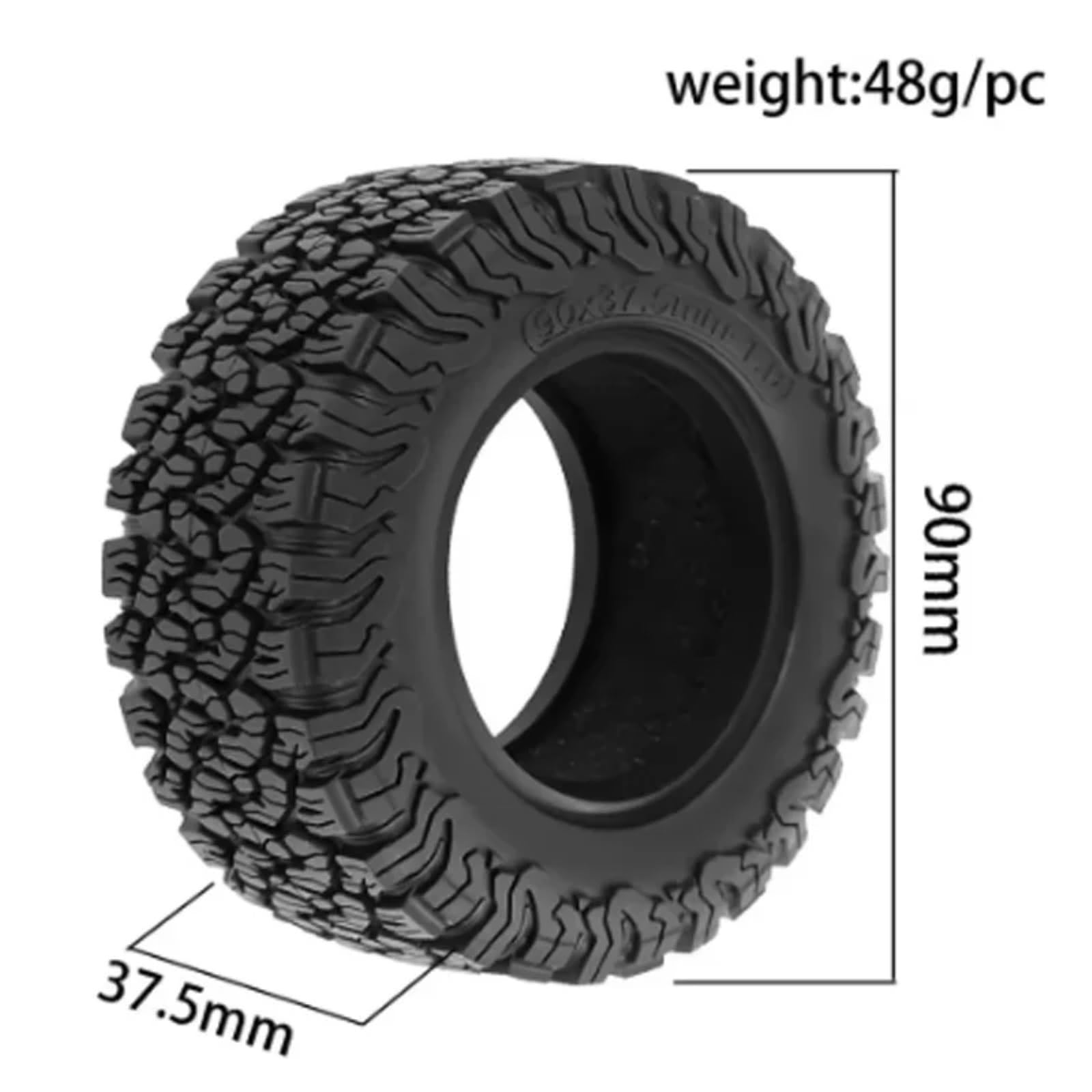 Per Axial Per Scx10 Ii Per Traxxas Per Trx-4 1/10 Rc Crawler Gomma Da 1.9 Pollici Beadlock Set Pneumatici Per Ruote Parti Aggiornamento RC Modelli Pezzi