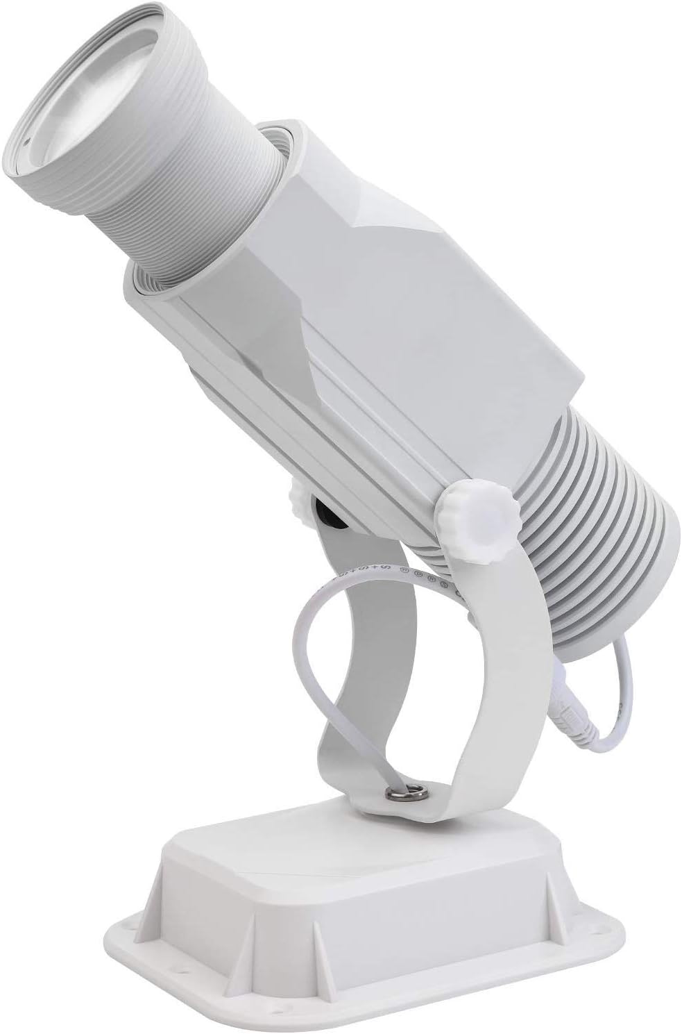 15W LED GOBO Logo Projector Light Waterproof with 1 Free Custom Image for Indoor/Outdoor Use Company Hotel Restaurant Advertising Signs with Static Function (White, 3 Colors)