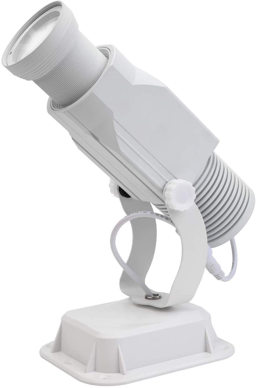 15W LED GOBO Logo Projector Light Waterproof with 1 Free Custom Image for Indoor/Outdoor Use Company Hotel Restaurant Advertising Signs with Static Function (White, 1 Color)