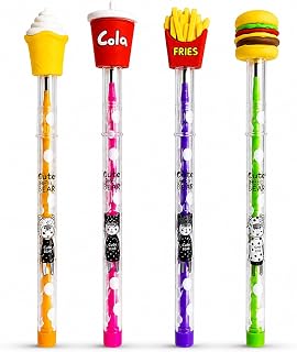 KALINDRA Fancy Top Pencils for Kids Pack of 4 | Burger, Fries, Cola & Ice Cream Design Pencils | Cute School Stationery | ... Price In India