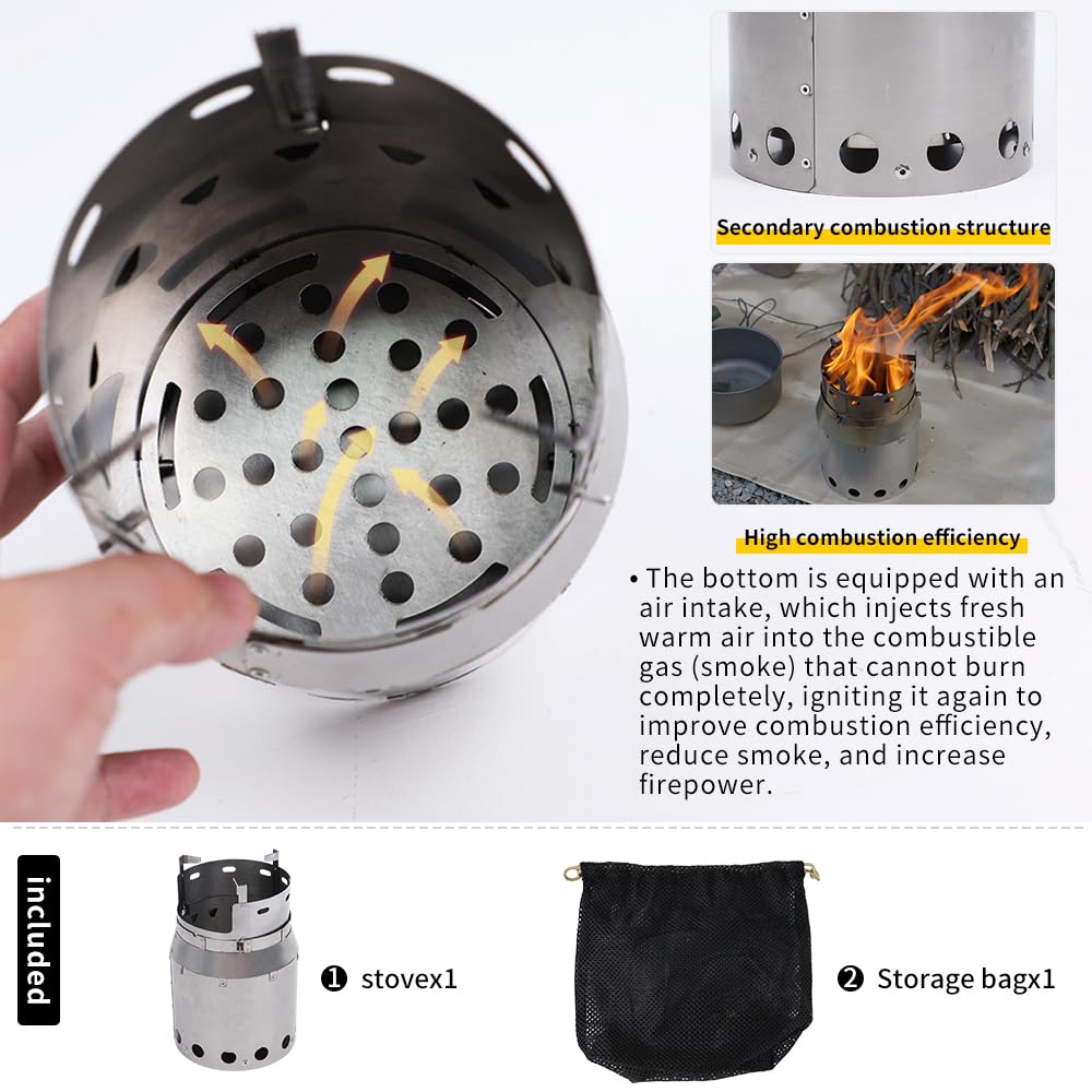 Soomloom Titanium Camp Stove S Secondary Combustion Fire Pit SOLO