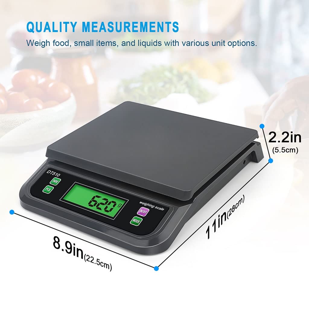 Cyfrowa waga kuchenna 30 kg/1 g z wyświetlaczem LCD, elektroniczna waga spożywcza, 6 rodzajów jednostek g, kg, lb, oz, it, ct z funkcją obierania do gotowania w domu, gotowania