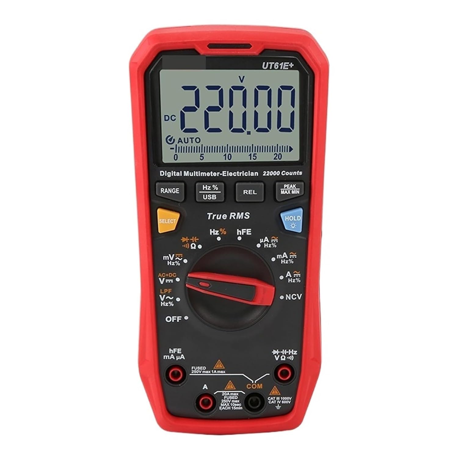 1pc UT61E+ True RMS Multimeter Digital Auto Range Unit True RMS Meter 22000 Digits Display 220mF Large Capacitance