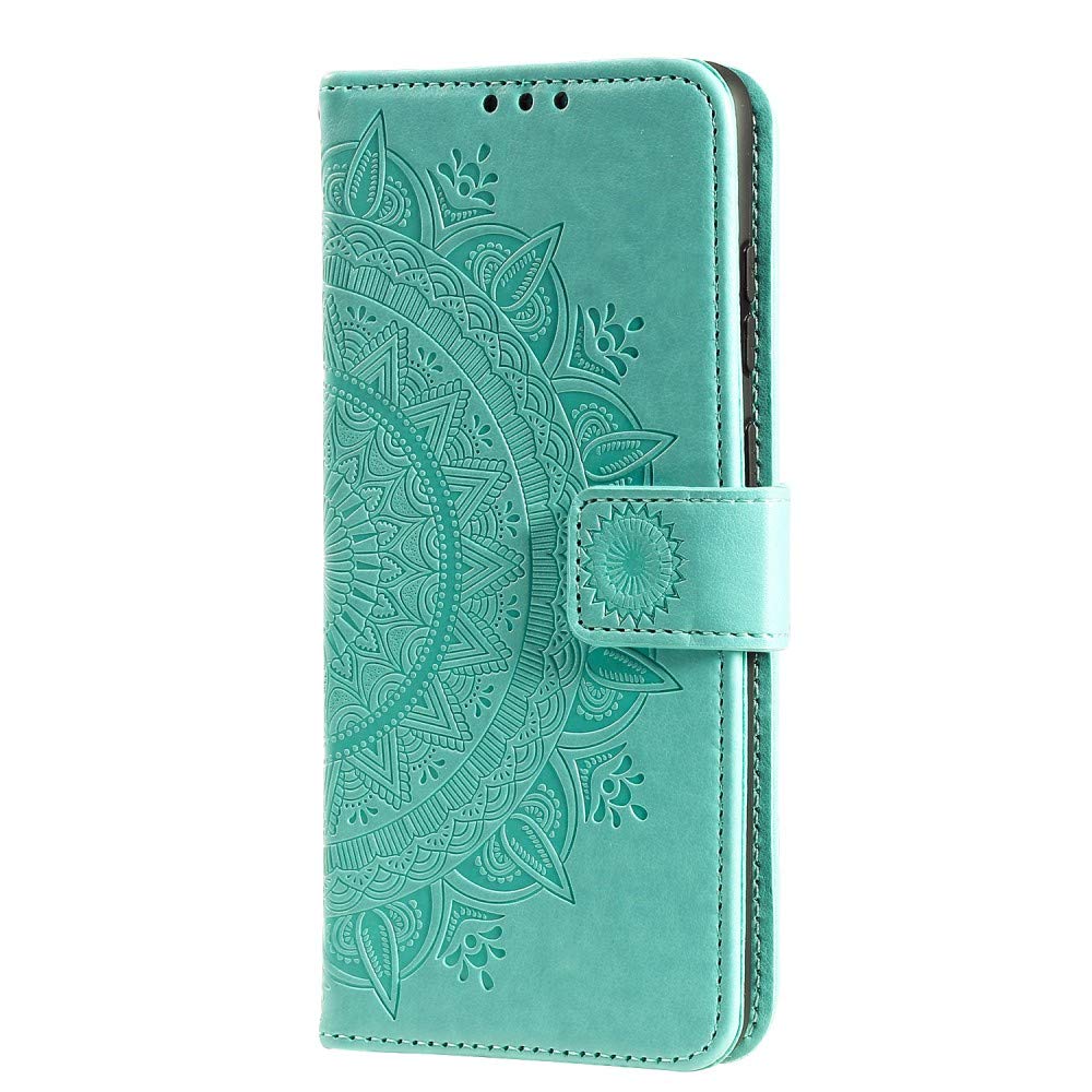 CoverKingz Custodia A Portafoglio Per Huawei P40 Con Motivo Mandala Verde - Copertina In Ecopelle Con Slot E Chiusura Magnetica
