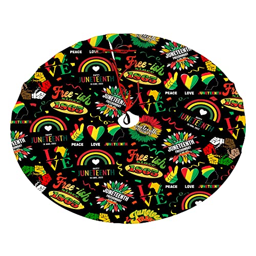 Juneteenth Decoration,Happy Juneteenth Tree Skirt Ornaments 36In,Juneteenth Decor For Holiday Party, American Juneteenth Xmas Tree Skirt #TOP4